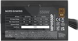 Mars Gaming MPIII550P, ATX-Netzteil 550W, 5 Jahre Garantie, APFC, 120 mm FDB-Lüfter AI-RPM, SMD-Technologien, Japanische 105º-Kondensatoren, Ummantelte Premium-Kabel, Schwarz - 5
