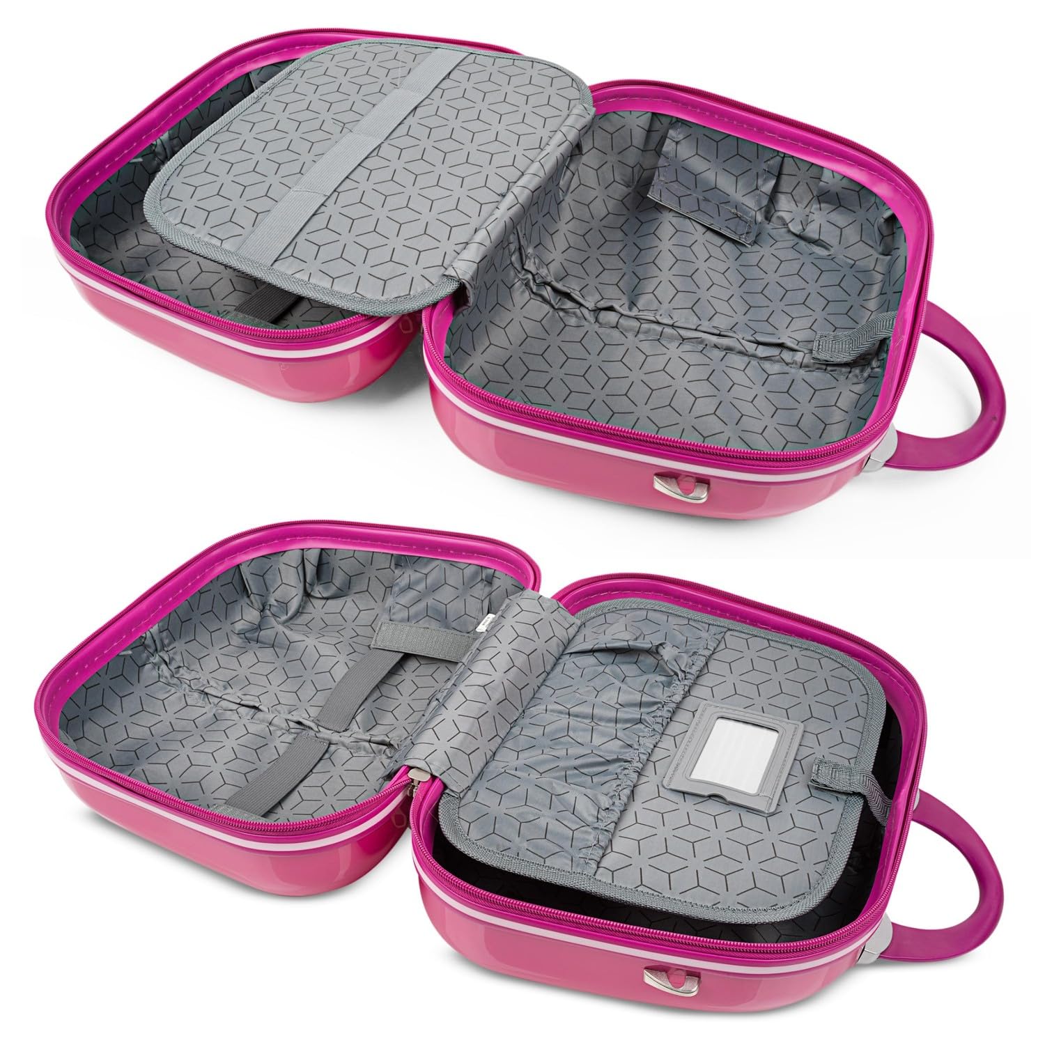 ITACA - Kosmetikkoffer Hartschale Groß, Beautycase Damen, Trolley & Handgepäck Koffer: Beauty Case Hartschale, Kosmetik Koffer, Kosmetiktasche Groß - Ideal für Reisen!, Fuchsia