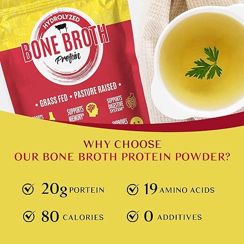 Miniatura 5 de Zammex Paquetes de polvo de proteína de caldo de hueso + paquetes de viaje de polvo de péptidos de colágeno (tipo I, III)