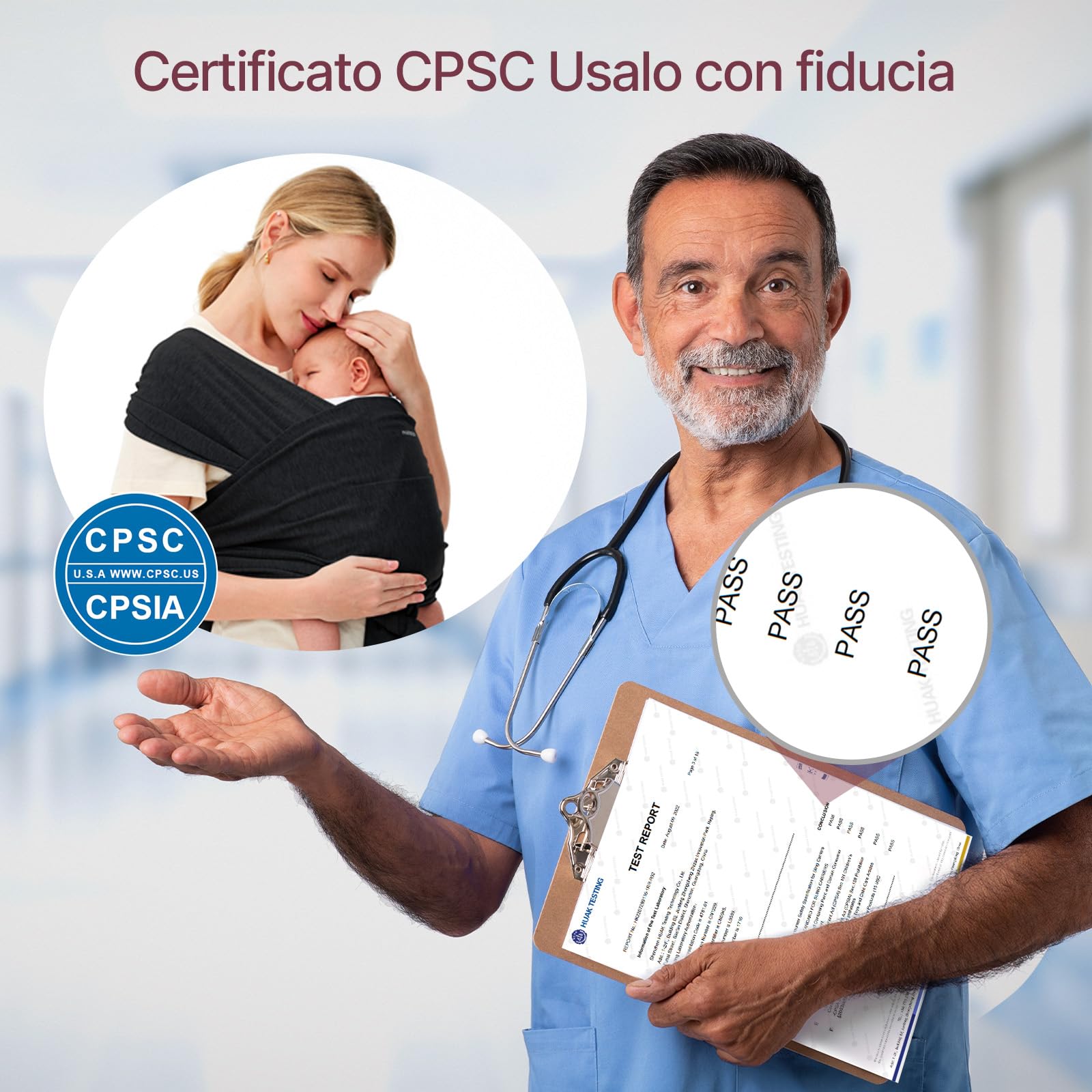 Momcozy Fascia per neonati – Anello facile da indossare – Fascia per il trasporto traspirante per mani libere – Marsupio regolabile da 3,6 kg a 15 kg (nero)