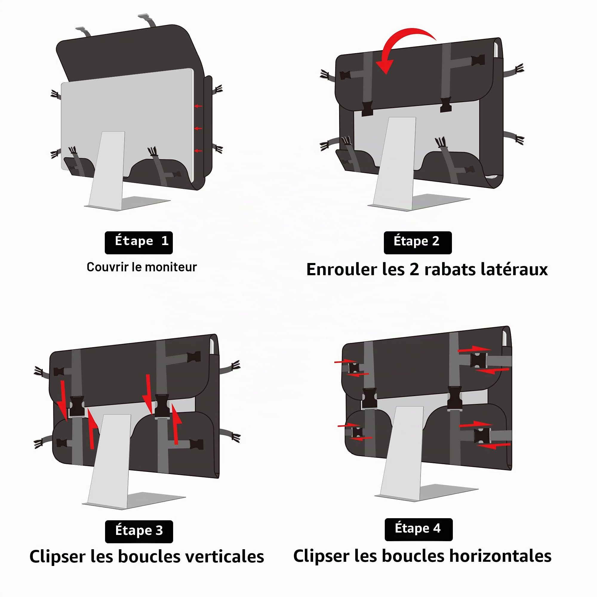 Trunab Sac de Moniteur Transport Compatible avec iMac 21.5'', 24'', Moniteur 24'', Housse Protection Écran avec Le Poche pour Les Accessoires, Noir