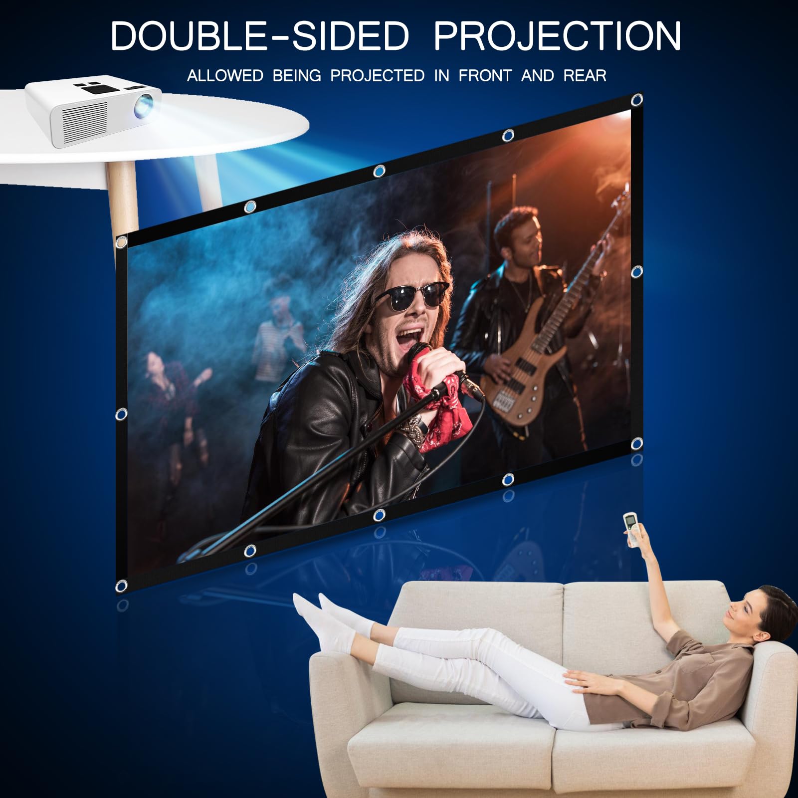 PYLE Écran De Projection Avec Support – 100" 16:9 HD 4K Portable, Léger