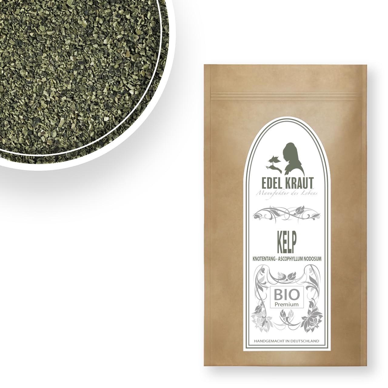 BIO Kelp 500g (Ascophyllum nodosum) | EDEL KRAUT - 100% Knotentang Irisch - Braunalge - Natürliches Jod - ohne Zusatzstoffe - Wildsammlung