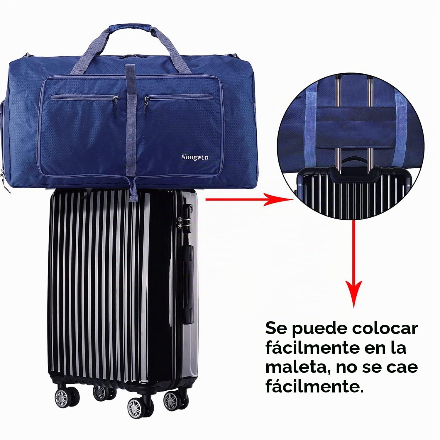 ehsbuy 60L Bolsa de Viaje Plegable Bolsa de Viaje Hombre y Mujeres Bolsa Deporte Impermeable Grande Bolso Ligero de Fin de Semana con Compartimento de Zapatos