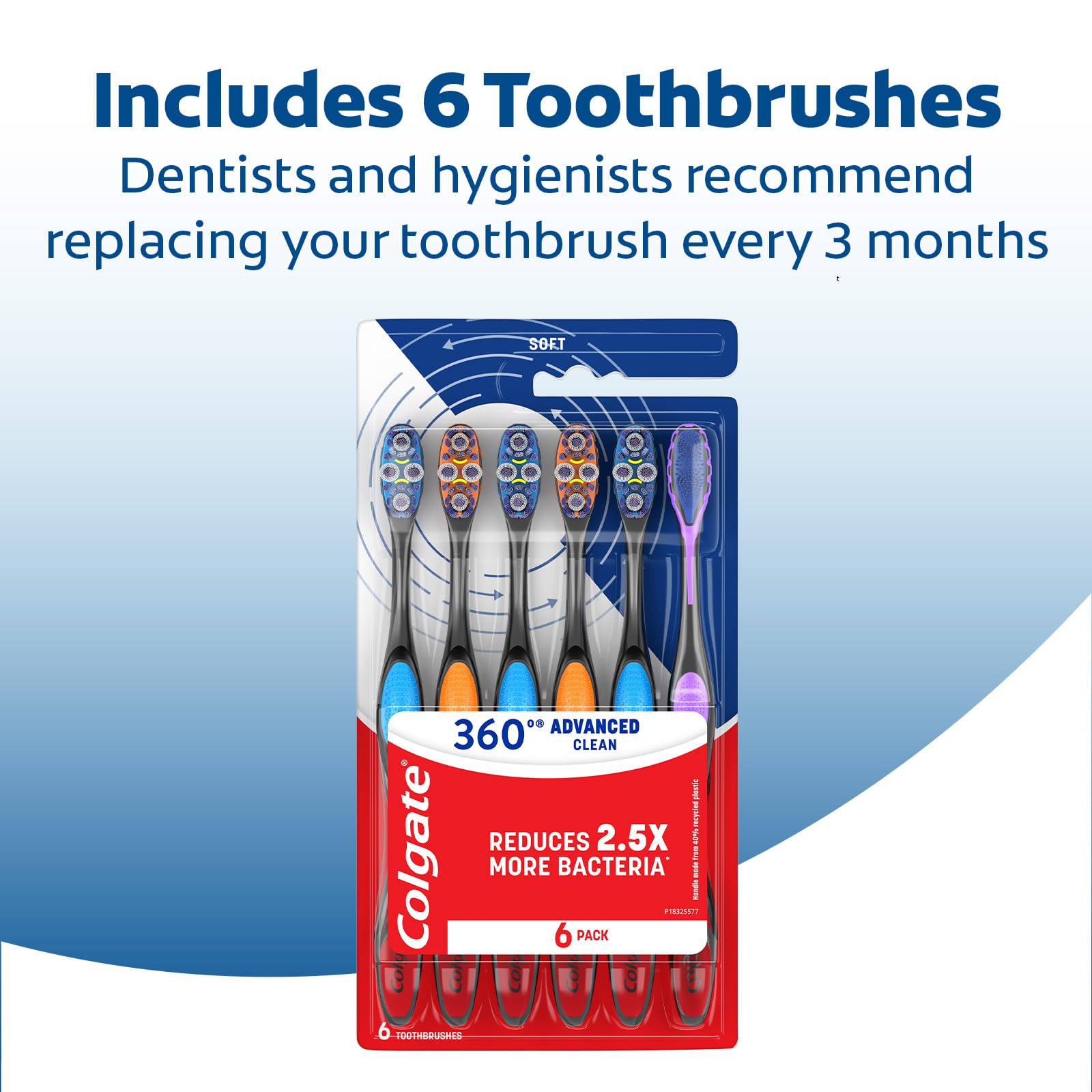 Colgate 360 Whole Mouth Clean Toothbrush, Adult Soft - View #8