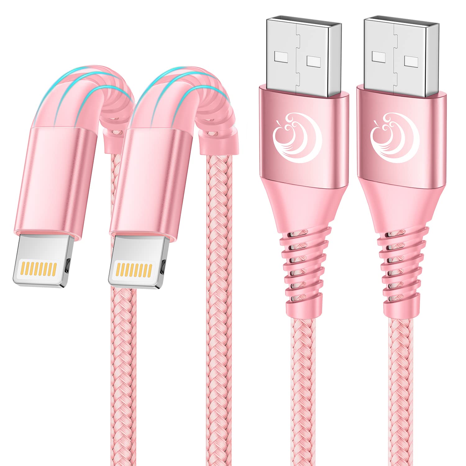 Aioneus Lightning Cable 2m 2pack, iPhone Charging Cable MFi Certified