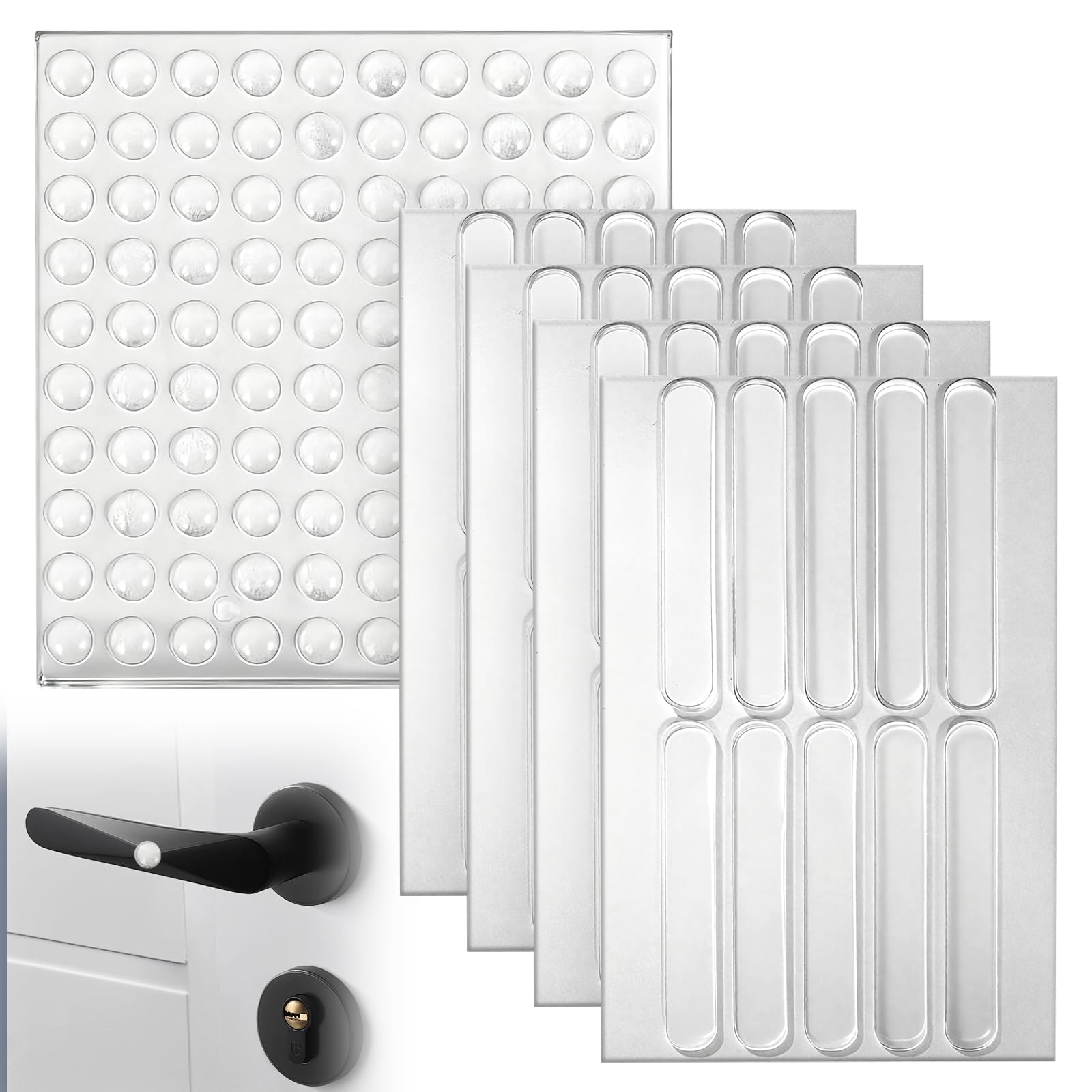 Huoanpo Transparency 140Pcs Clear Silicone Bumpers, Door Pads Stop Slamming, 63Mm Transparent Anti-Slip Rubber Silicone Bumper Pads Glass Tables Door Protector Small Rubber Feetkitchen Cupboard Doors