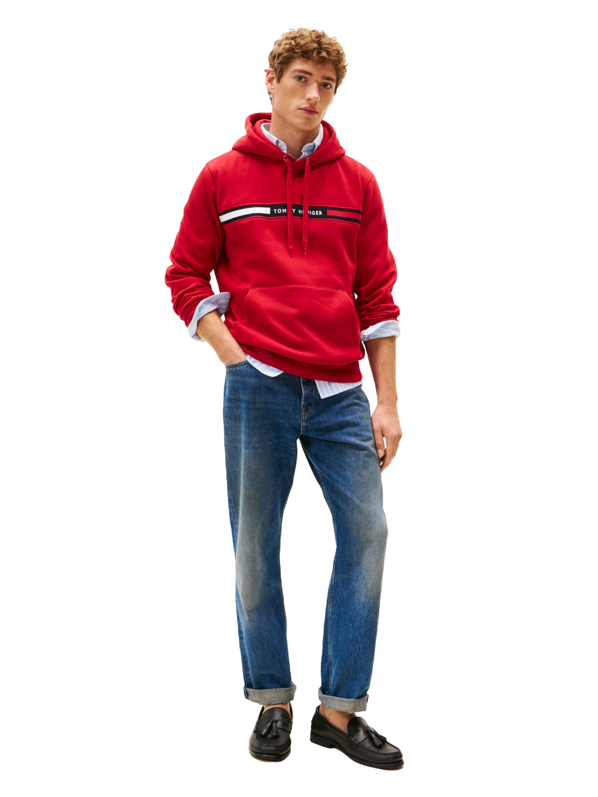 Tommy Hilfiger Hoodie Hombre Chest Insert con Bolsillo Canguro