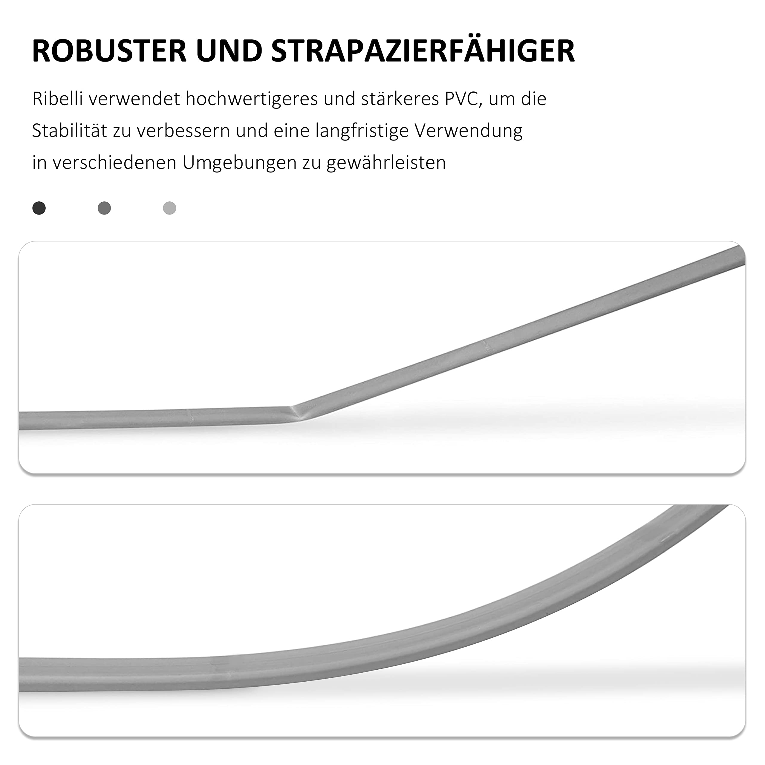 Ribelli® PVC Sichtschutzmatte mit Steg, extra stabil Sichtschutzzaun Sichtschutz Zaun Balkon Windschutz (100 x 300 cm, anthrazit)
