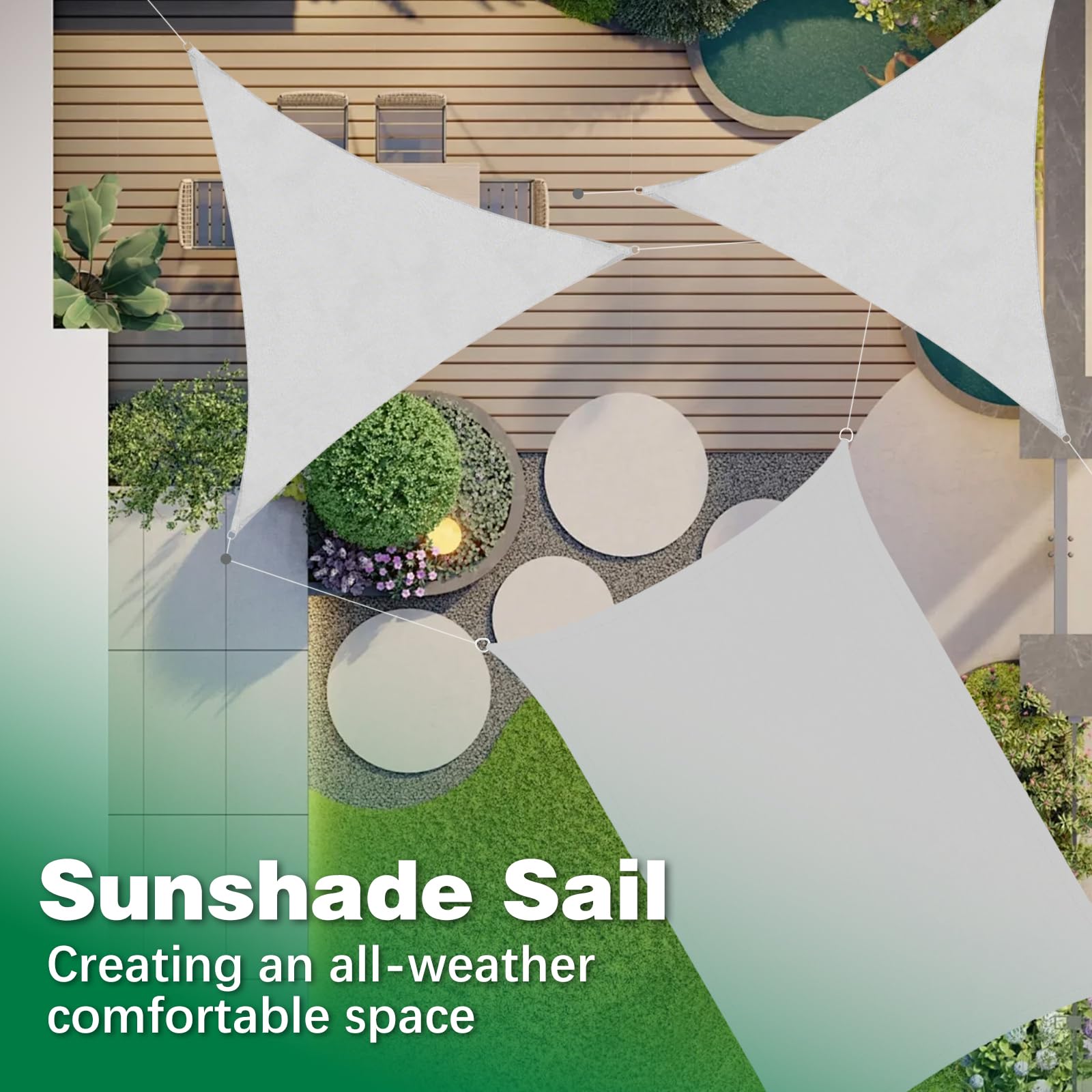 Sonnensegel, Sonnensegel Wasserdich, UV Block Sonnenschutzdach, Dreieckig 4x4x4m,Draussen Sand Durchlässige Sonnenschutz Terrassenüberdachung, mit UV Schutz für Balkon Garten Terrasse, Grau