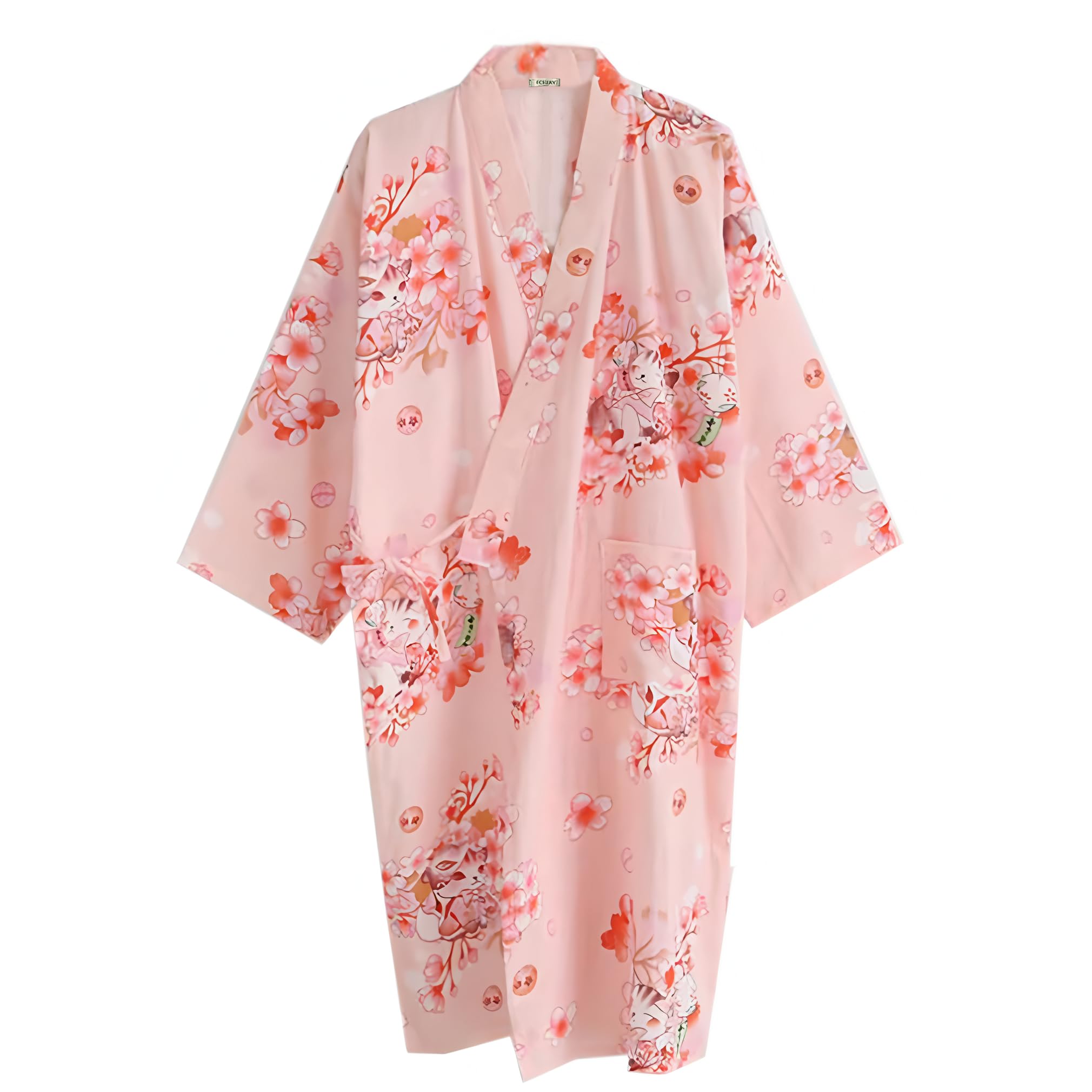 Women's Summer Cotton Kimono Robes Floral Pajamas Khan Steamed Bathrobe Yukata
