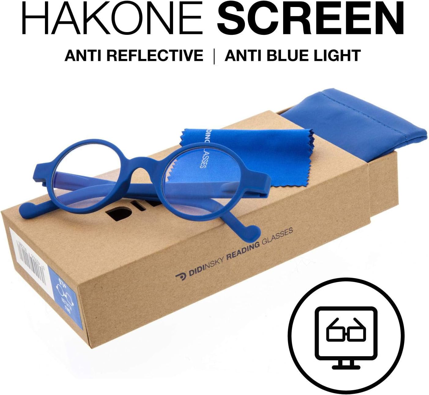 Grеаtеѕt Prоduсt DIDINSKY Reading Glasses for Men and Women. Blue Light Blocking Computer Readers. Rubber Touch Flexible Temple and Anti Glare Glasses. Klein +2.0 - HAKONE Screen