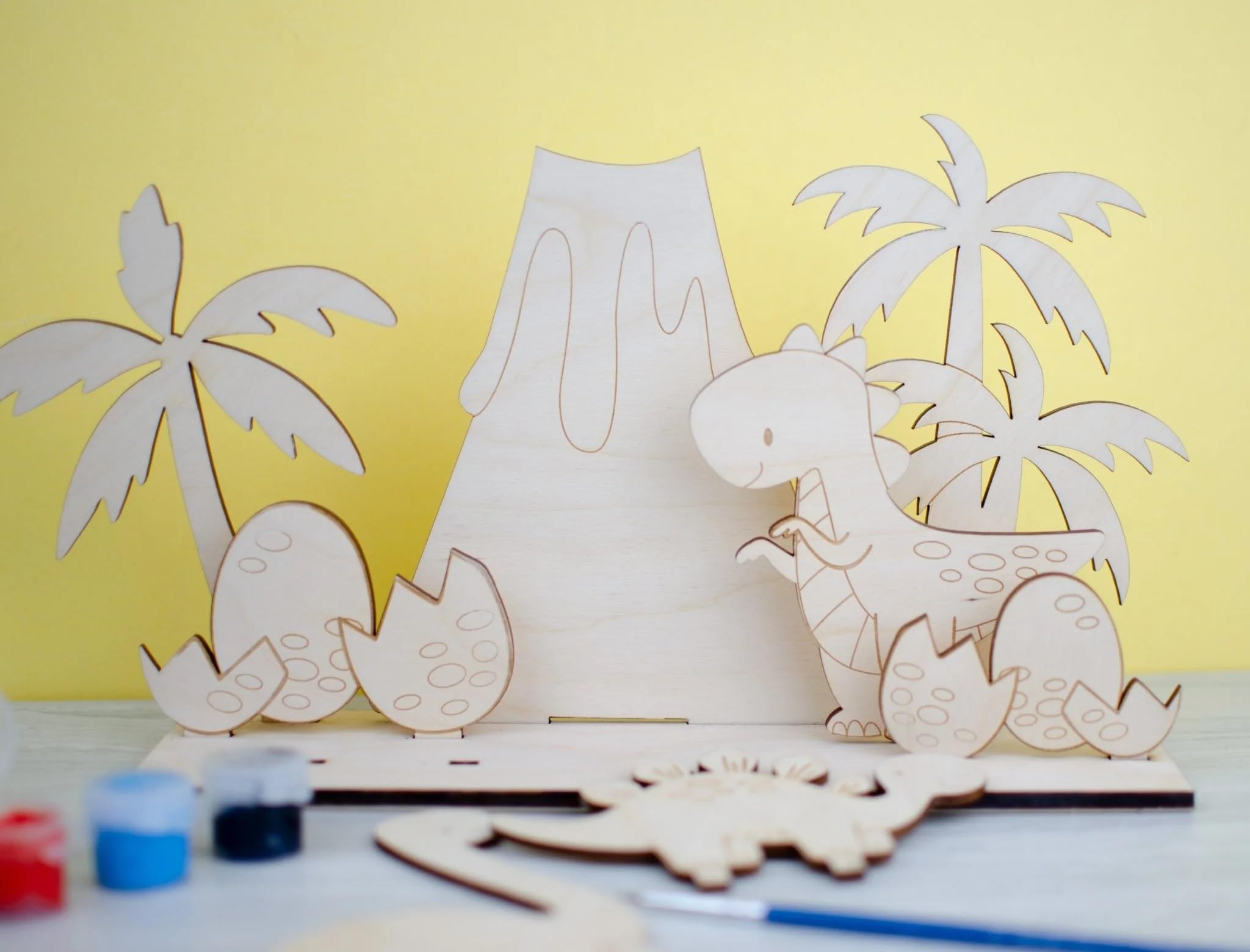 Wooden Board, Art Craft Peacock MDF Wooden Art Boards Pre Marked Painting Craft Work Home, Room Decor Artistic Work Art Craft (Dinosaur Cutout)-image-40