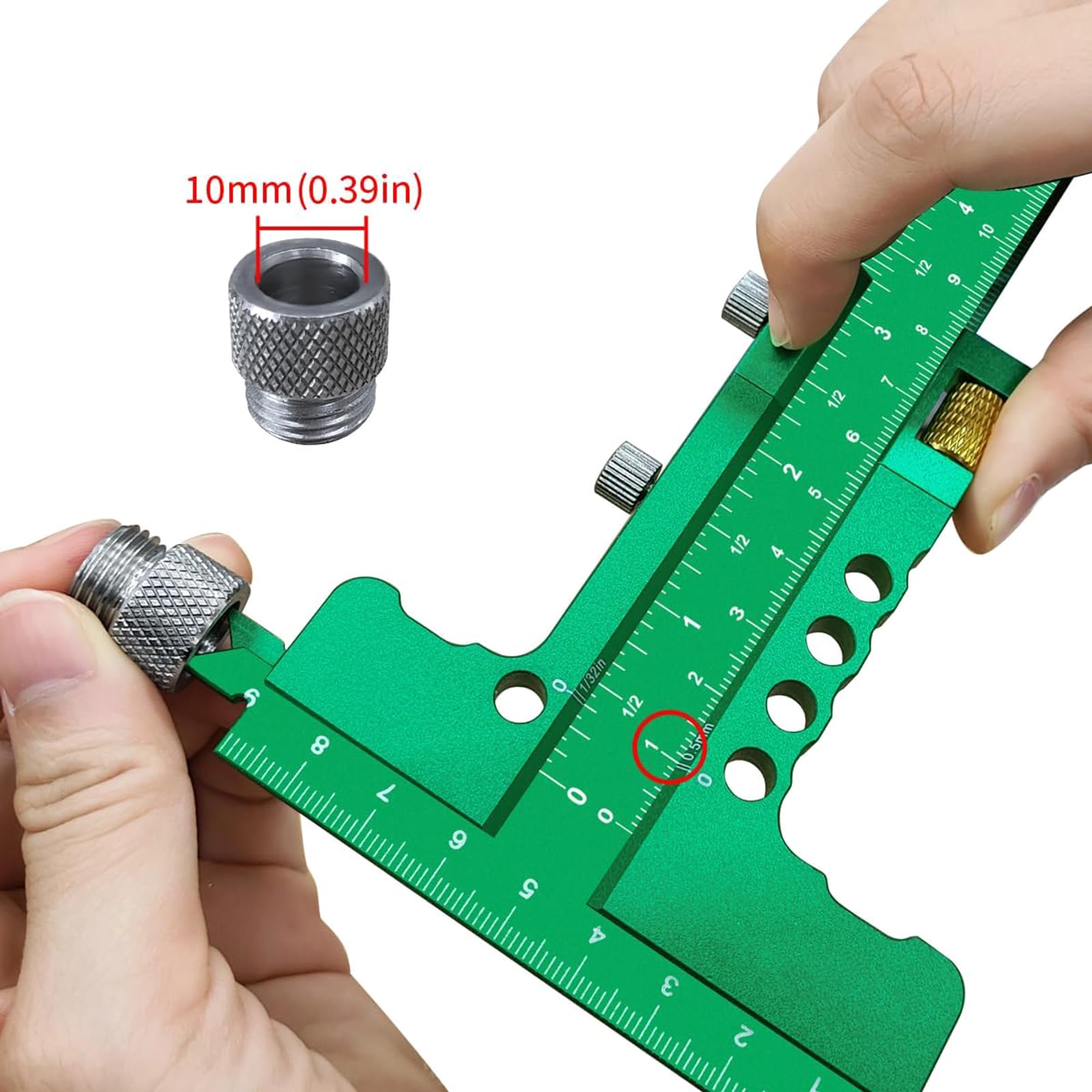 Anodowane aluminium znak Gau z grawerowanym światłem - 0-210 mm Precis wielofunkcyjne narzędzie do polerowania drewna - narzędzie do mocowania w prawdziwej skali