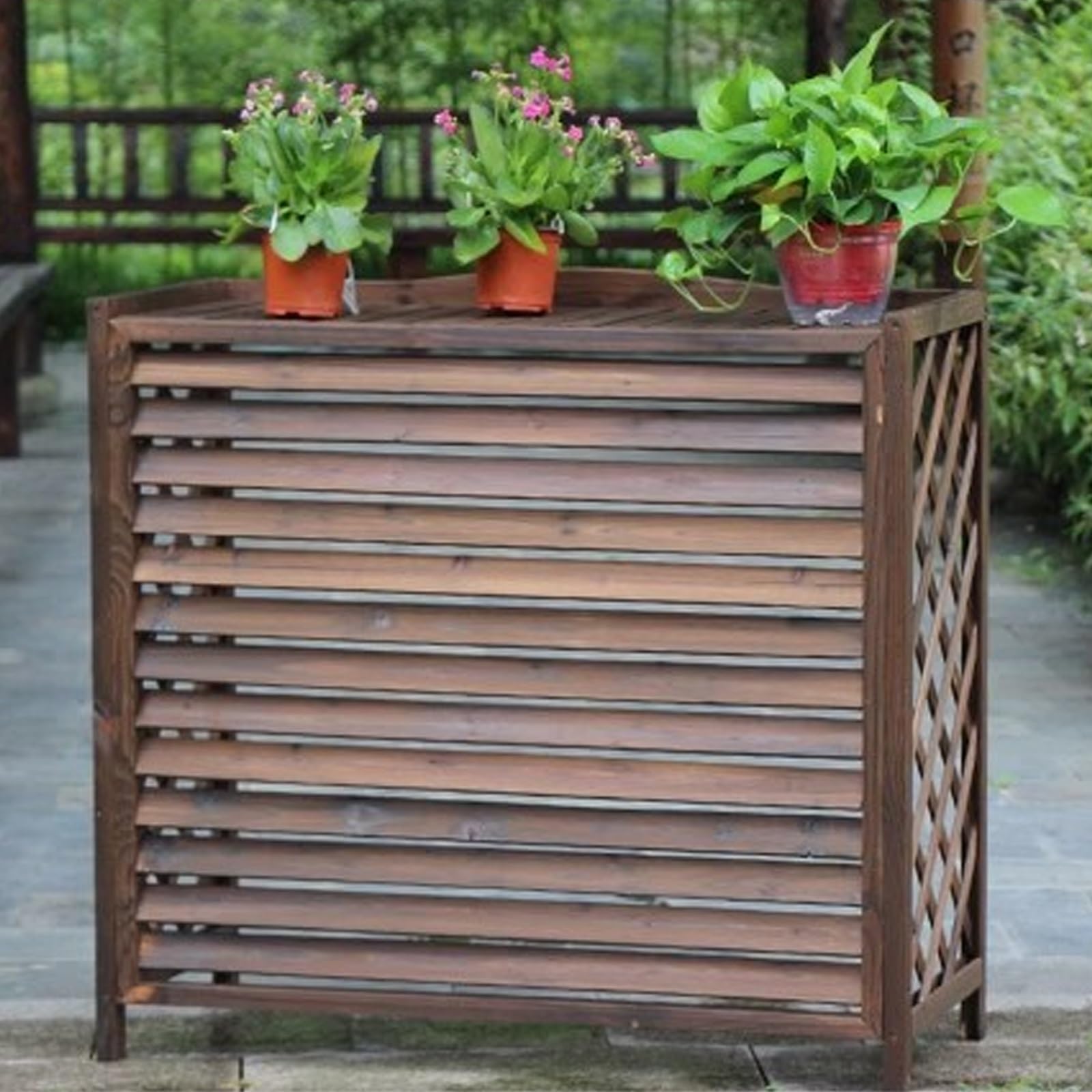 Air Conditioner And Heat Pump Cover,Fence To Hide Air Conditioner,Privacy Screens Panels For Outside Durable Solid Wood,Rectangular Outdoor Condenser Protective Cover(85*35*75cm(33.5*13.8*29.5"))