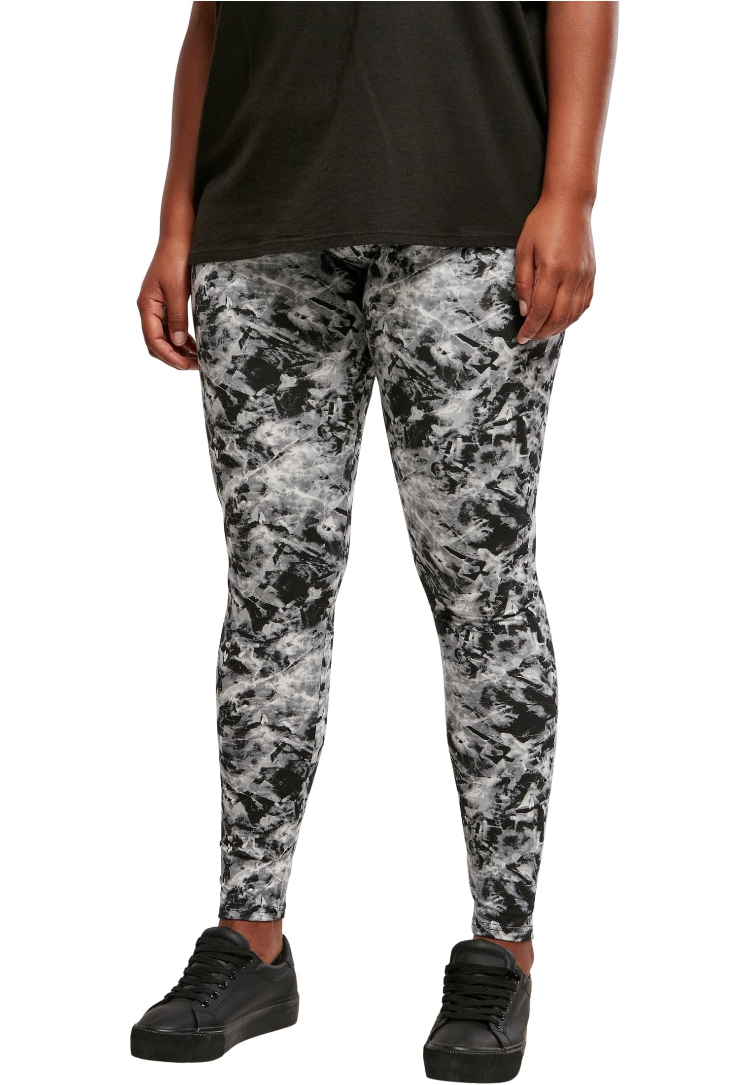 Urban Classics Women's Ladies Soft AOP Leggings, blackfading, XS