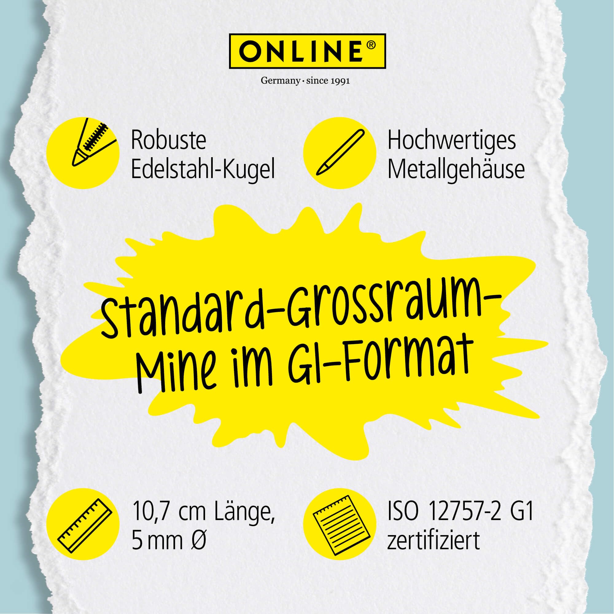 Balpenvulling STABILO standaard medium blauw blister à 1 stuk