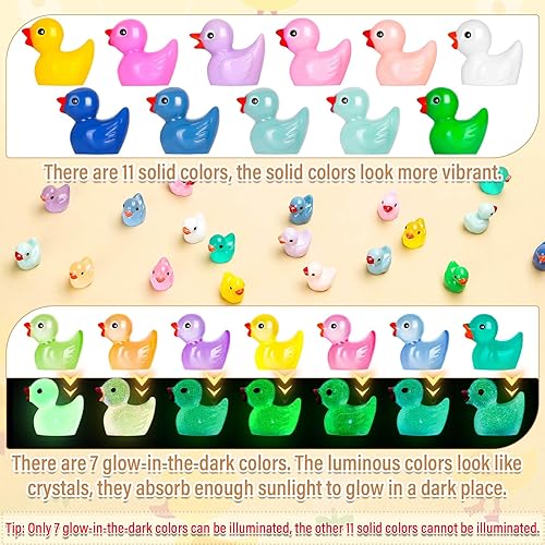 Miniatura 3 de selizo 180 mini patos de resina, pequeño pato para jardín de hadas de micro paisaje, adorno de casa de muñecas para bromas de escondite, recuerdos