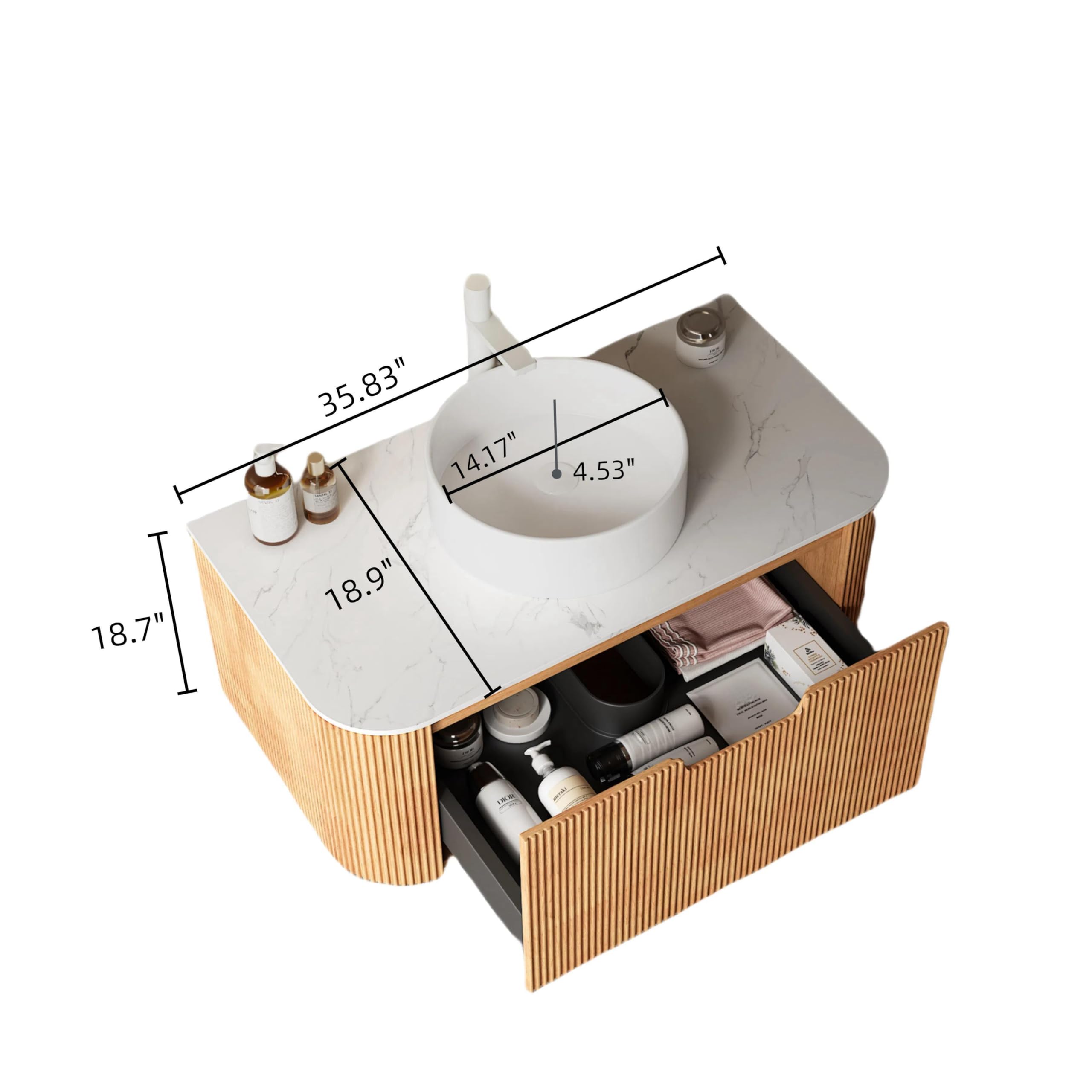Star20XX 36 Inch Bathroom Vanity with Sink, Modern Wall-Mounted