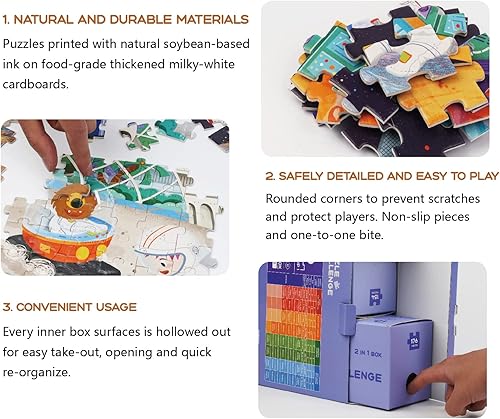 Miniatura 4 de ISUKA Puzzle Challenge - Rompecabezas para niños de 5 años en adelante, 330 piezas grandes, juguetes educativos de aprendizaje preescolar para niños