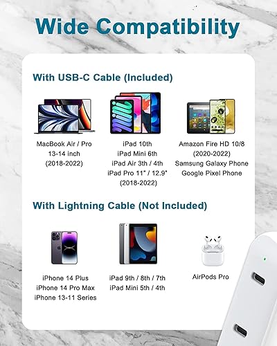 Miniatura 7 de Cargador para MacBook Air MacBook Pro 13 14 15 16 pulgadas 2023 2022 2021 2020 2019 2018, M1 M2, iPad Pro Air Mini, Samsung Galaxy S23 S22,