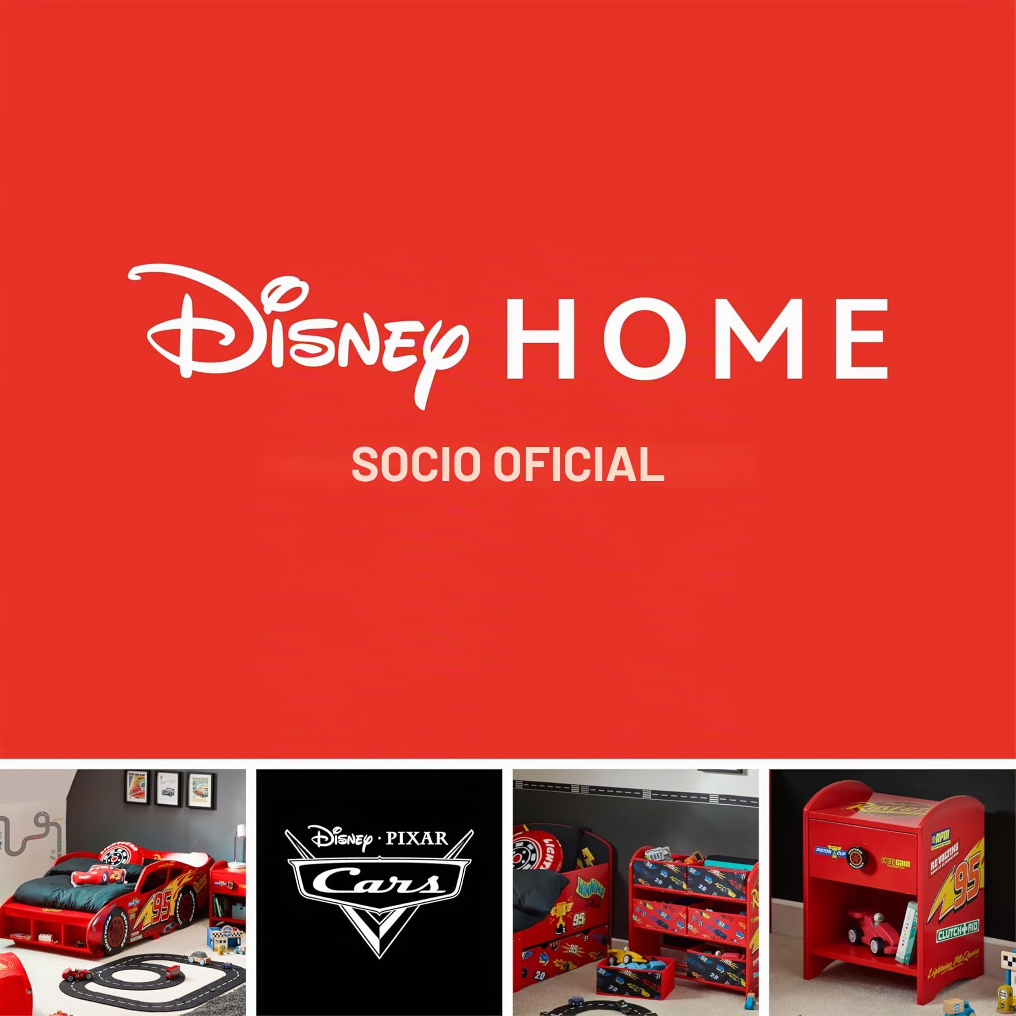 Disney Cars Lightning Mcqueen - Cama para niños pequeños: construcción Resistente, Lados protegidos, Listones de Madera, Rojo Brillante, se Adapta a colchones de 140 x 70 cm (colchón no Incluido)
