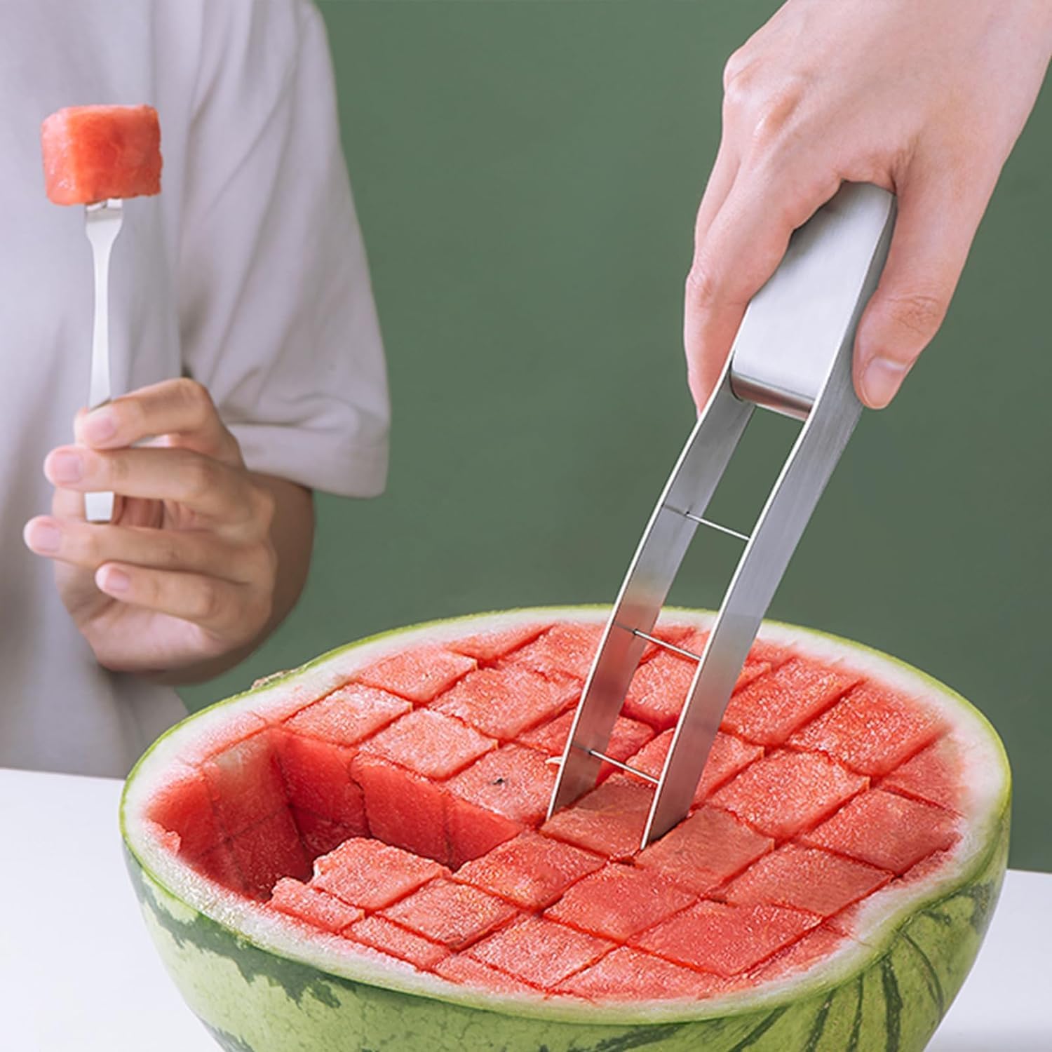 NimbusNote Wtermelon Cutter Slicer Cut Watermelon Into Cubes Knife Melon Baller for Kitchen Gadgets Useful Cool Tool
