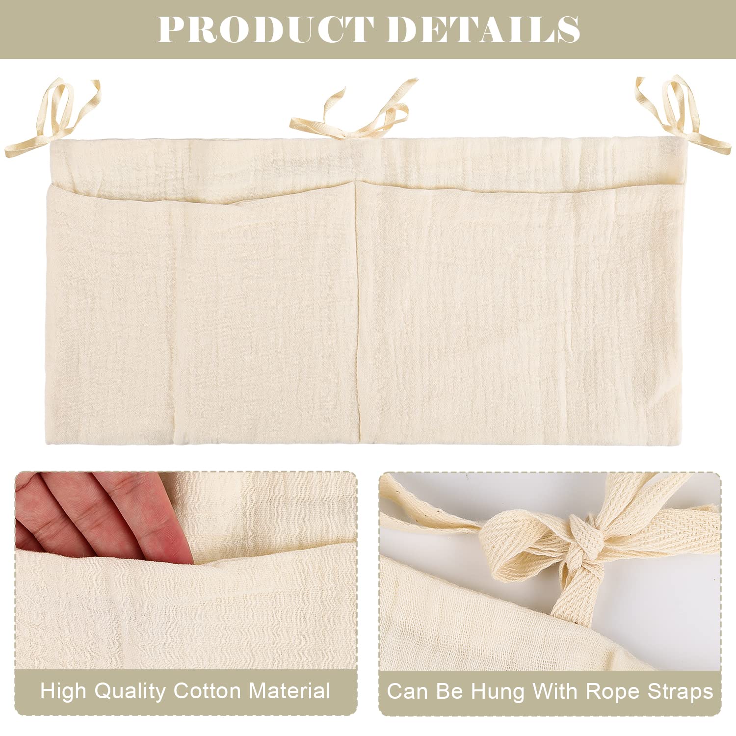 Lot De 2 Sac Rangement Pour Lit Bébé,Suspendu Organisateur De