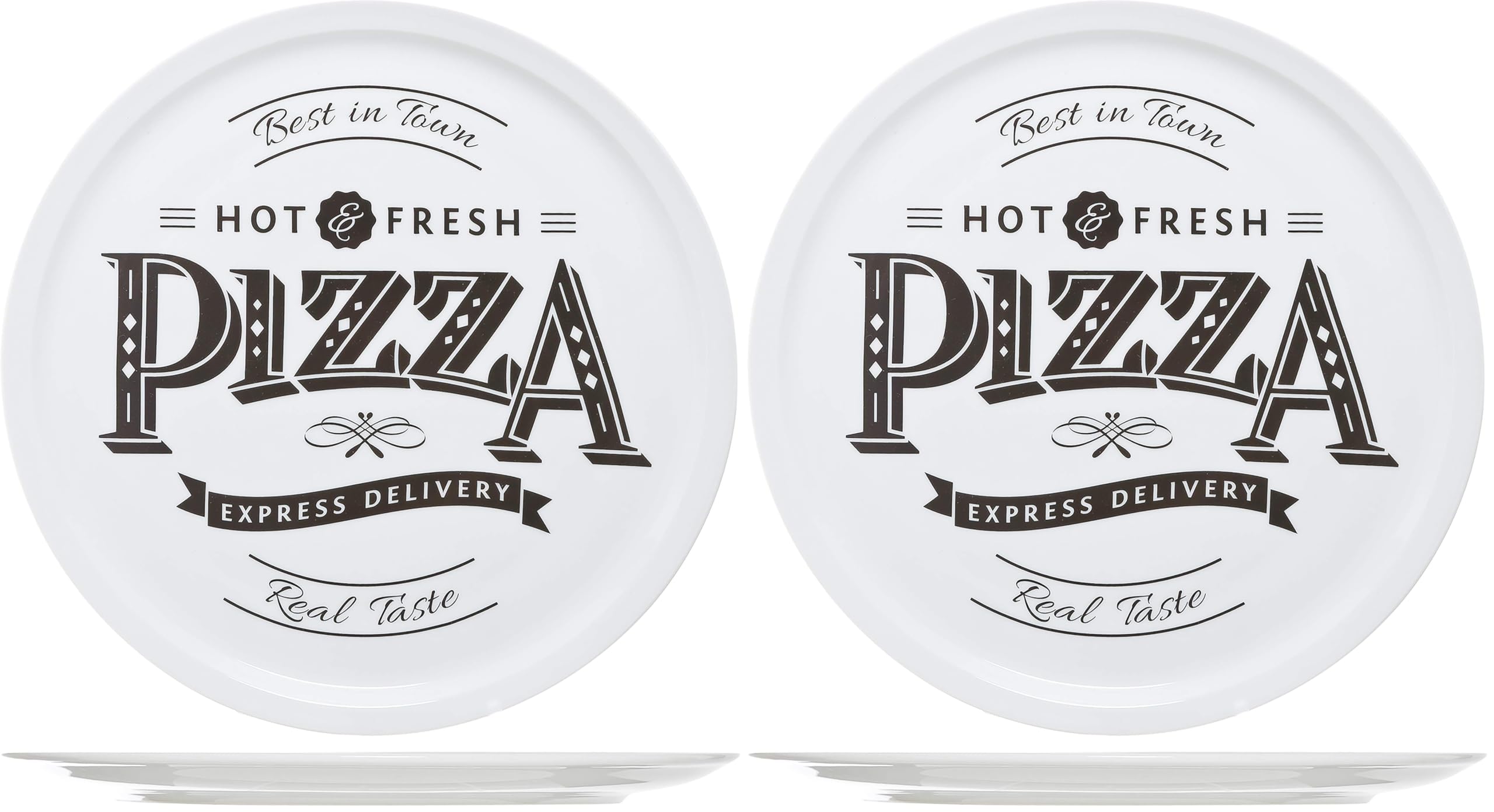 Assiette Céramique Hot - Fresh Pizza Cosy & Trendy Blanche D 30cm Lot de 2