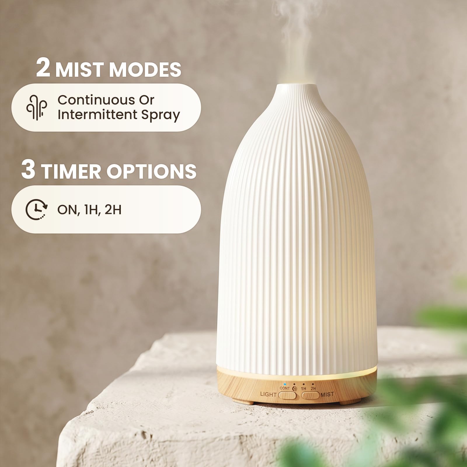 AESHORY Diffusore di Oli Essenziali, 100ml Ultrasuoni Umidificatore Ambiente per Aromaterapia Yoga, Diffusore di Aromi con Luce Notturna LED Giallo Caldo, Spegnimento automatico, Regali per Casa Nuova