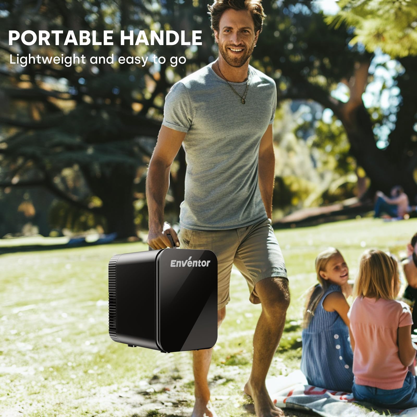 Enventor Mini Fridge 4 Litre/ 6 Can, AC+12V DC Power, Portable Cooler & Warmer for Bedrooms, Home, Car, Travel/Skincare, Cosmetics/Fruit and Drinks, Black — view 8