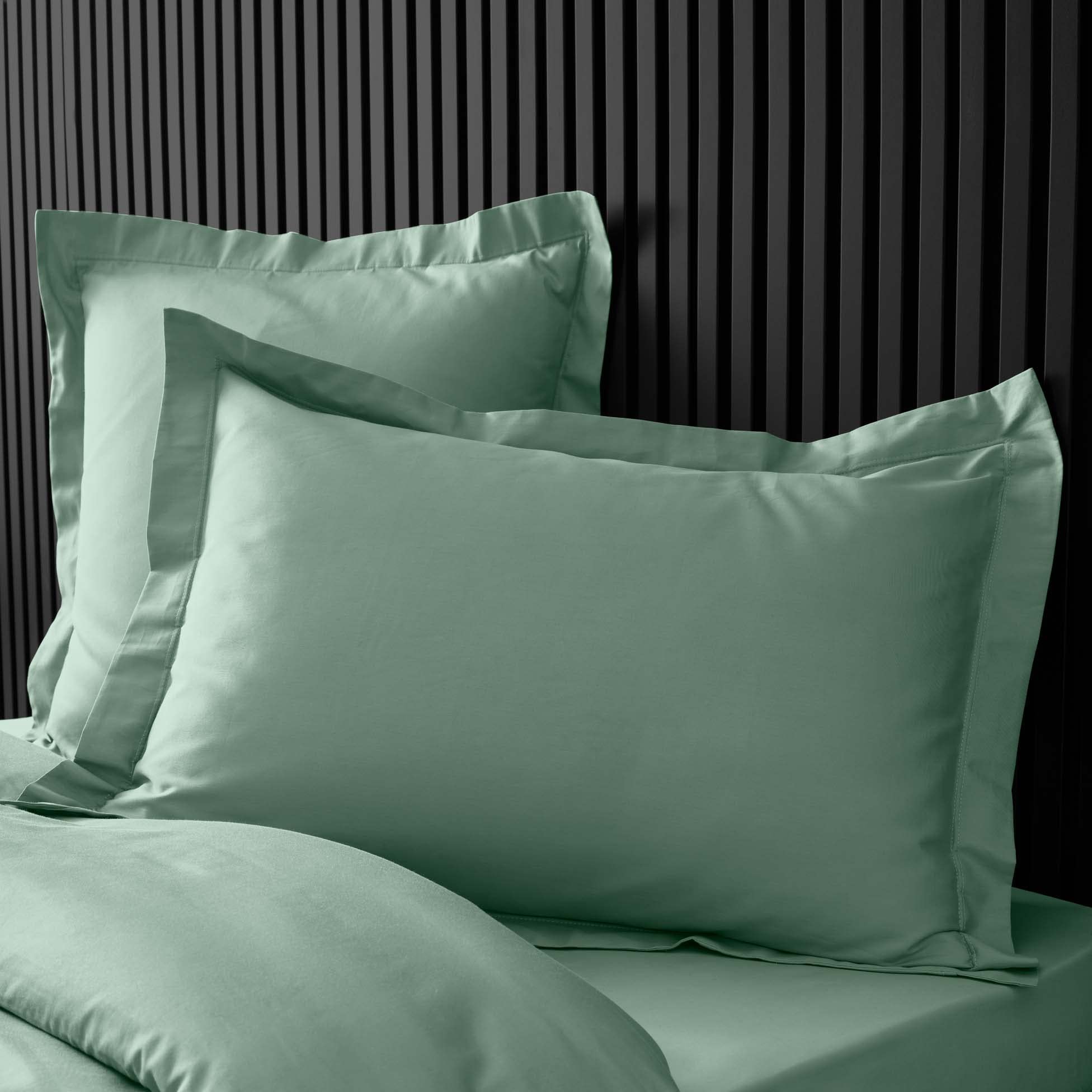 douceur d'intérieur, Lime Green Percale Cotton Percale Pillowcase 50x70cm, 50 x 70 cm - Image 3