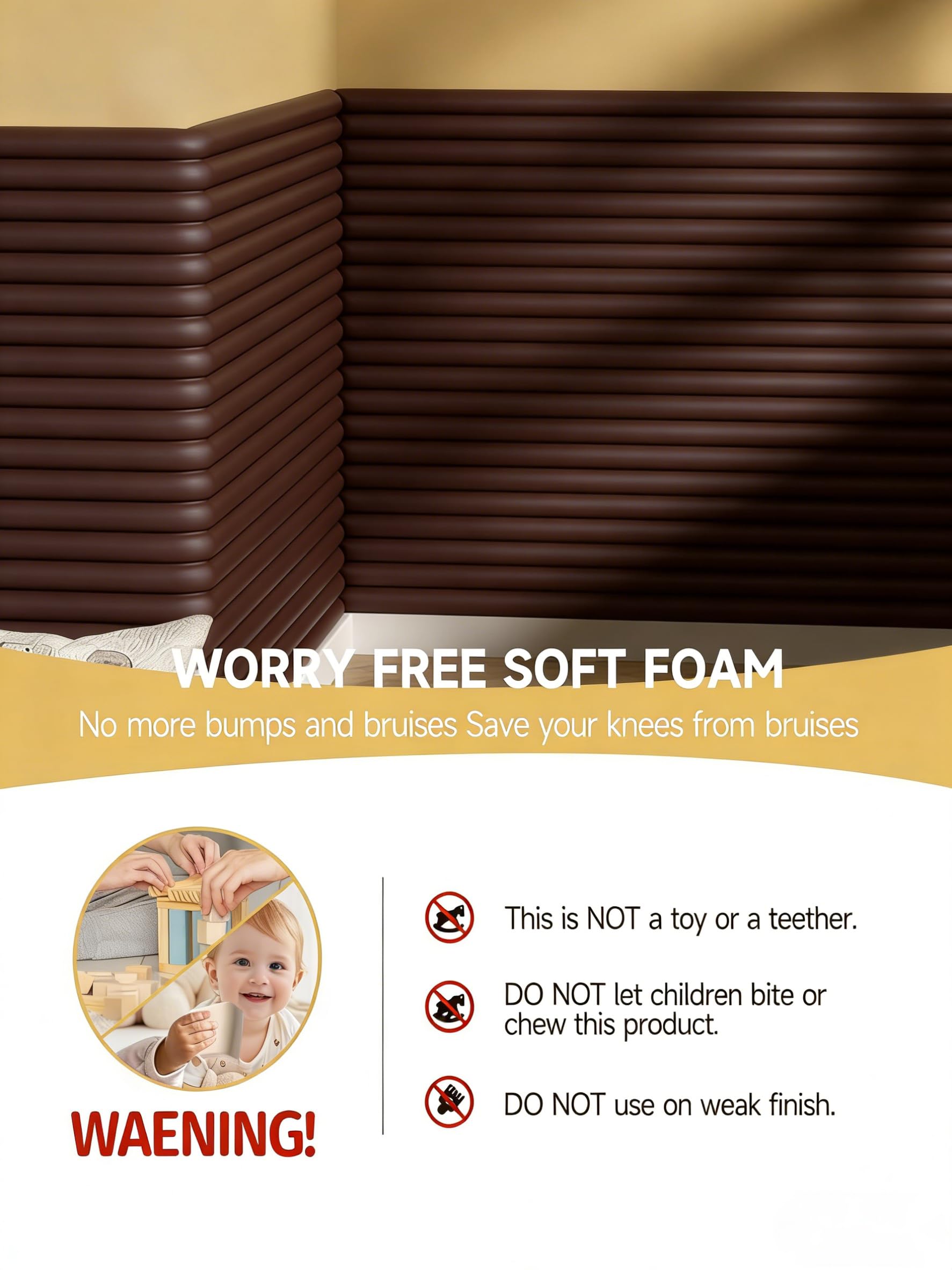 Protection des bords extra larges de 30 cm de large, 2 m et 1,2 cm de long, protection contre les bébés, pare-chocs de meubles de sécurité, pré-collé, rembourrage en mousse de caoutchouc souple