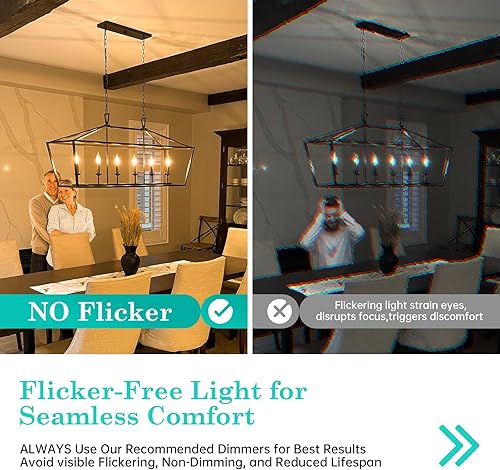 Miniatura 3 de Candelabro LED E12 equivalente a 60 vatios equivalente a 60 W, lámpara de araña CA10, 2700 K, base E12 blanca suave, regulable, ideal para