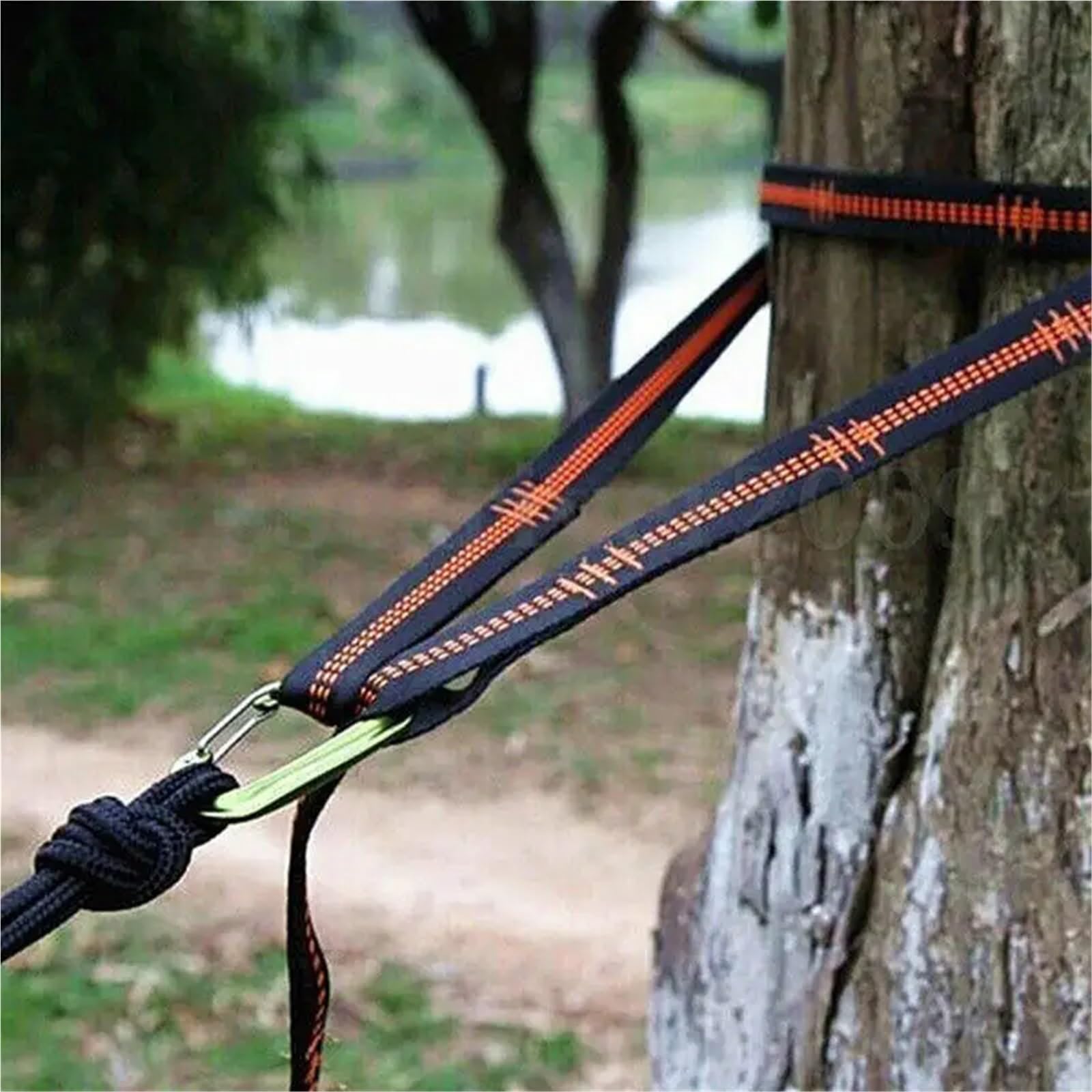 Cinghie in Poliestere 2 Pezzi 5 Anelli spinati ad Alto carico Nero Cinghie for Amaca da Campeggio all'aperto for rinforzate per Altalena(Blue with Buckles)
