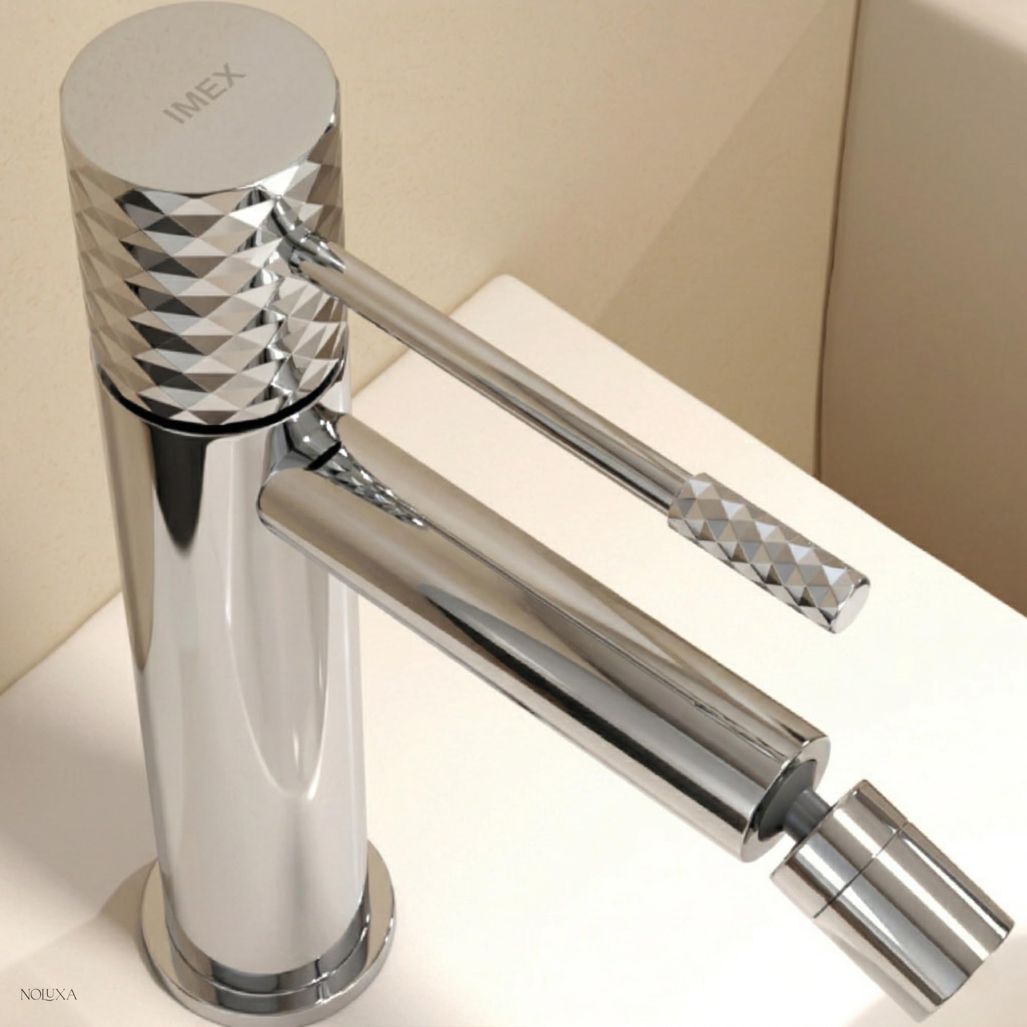IMEX - Grifo Bidet | Grifo Monomando Bide para Baño | Grifo de Bidé con Mezclador de Agua Caliente y Fría | Griferia Bidet | Instalación Fácil | Serie Génova | Color Cromado