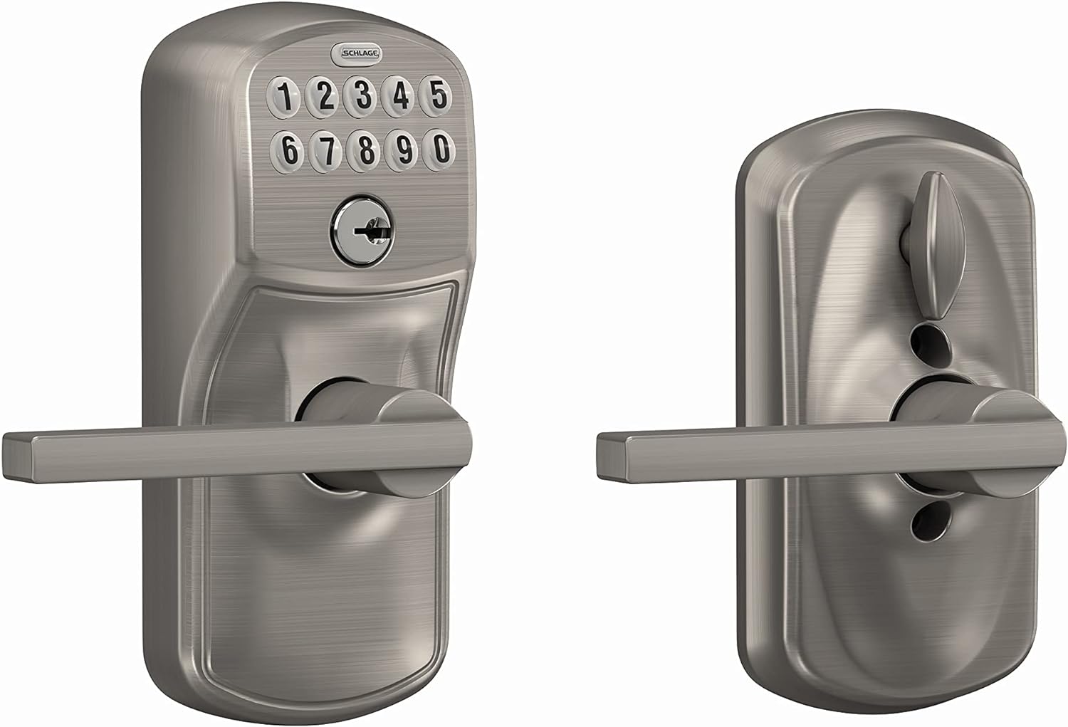 Flash Deals - 80% OFF SCHLAGE FE595 PLY 619 LAT Plymouth Keypad Entry with Latitude Lever, Flex Lock, Satin Nickel Get Popular Offer SCHLAGE FE595 PLY 619 LAT Plymouth Keypad Entry with Latitude Lever, Flex Lock, Satin Nickel