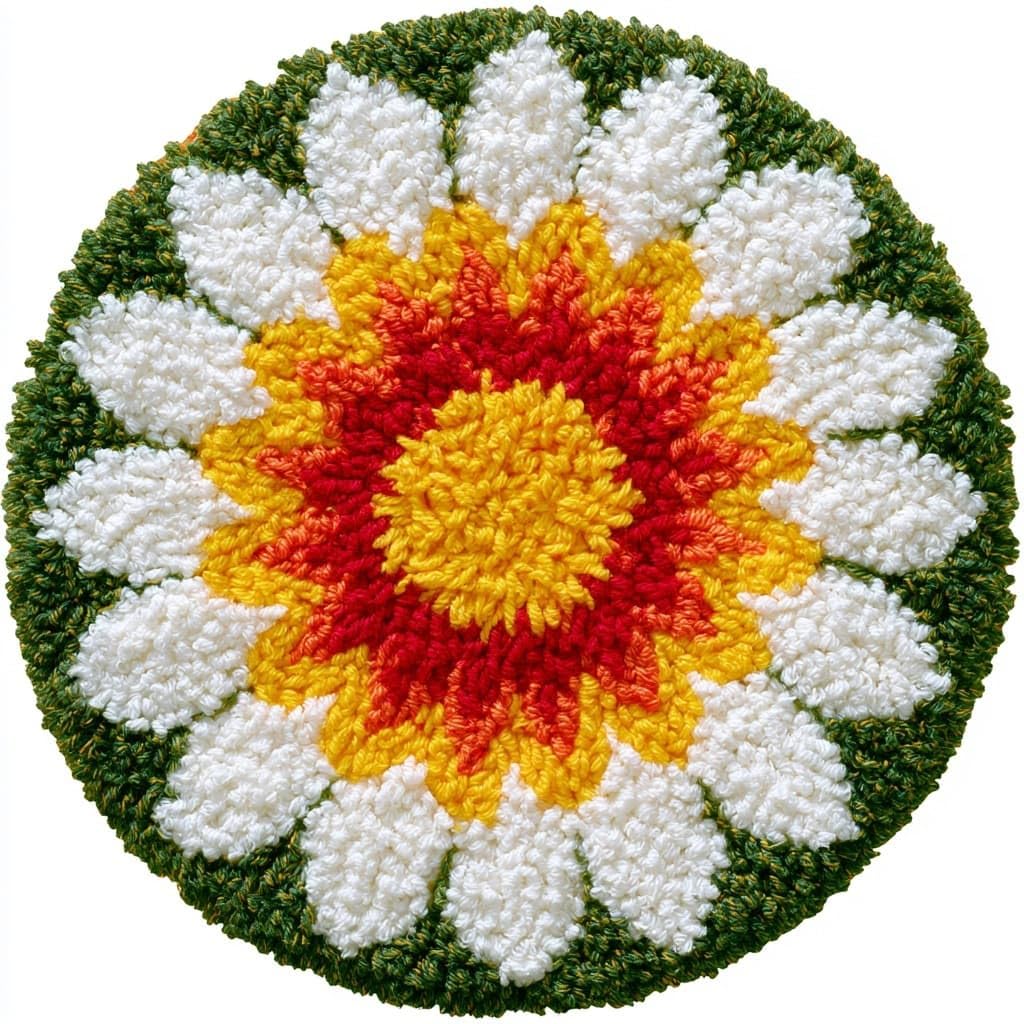 AMBATTERY Latch Hook Rug Kit Latch Hook Kits for Beginners,Daisy Flowers