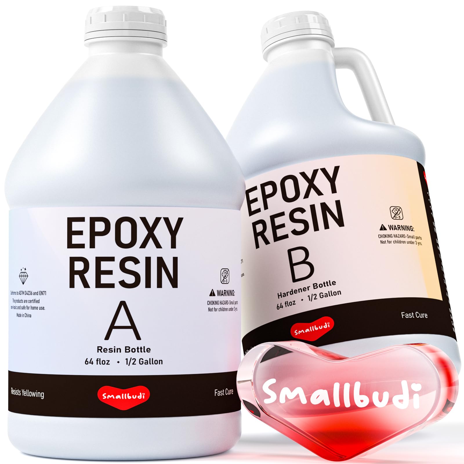Smallbudi1 Gallon Crystal Clear Epoxy Resin Kit, High Gloss & Bubbles Free Resin Supplies for Coating and Casting, Molds, Jewelry Making, DIY Art, Crafts, Counter top, River Table Tops, Mix 1:1 Ratio
