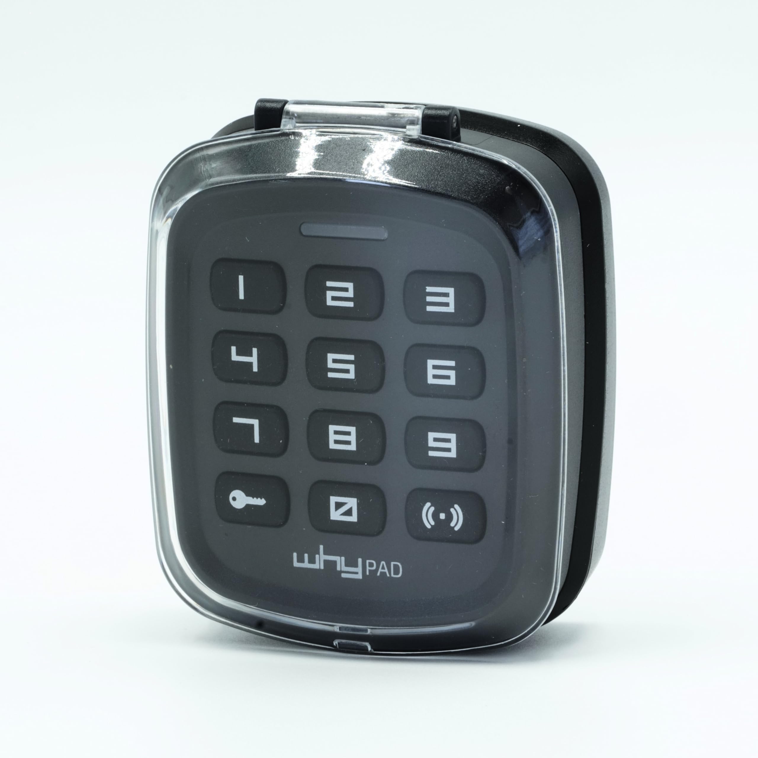 WHY EVO/WHY PAD 8991008 - Clavier à code radio universel noir pour portail & garage - Multi-fréquence & Marques 433/868 MHz - Code fixe & Rolling Code + 1 Goodies DOMOBIP (Noir - 8991008)
