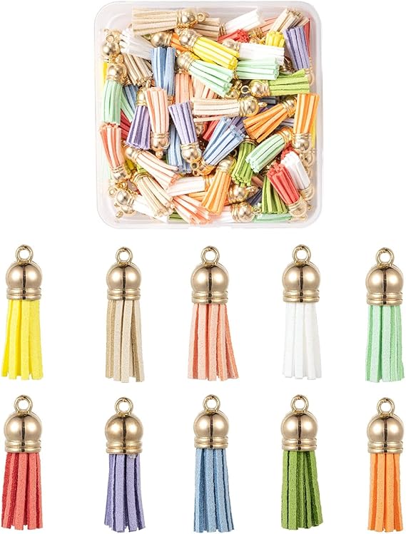 Amazon Co Jp Beadthoven 約100個 箱 10色 革タッセルペンダント フェイクスエード プラスチック製キャップ付き ゴールド 飾り房 フリンジチャーム アクセサリーパーツ Diy ハンドメイド オーナメント ファンション小物 手芸材料 手作り素材 クラフト用品 長約33 Amazon Co Jp Beadthoven 約100個 箱 10色 革タッセルペンダント フェイクスエード プラスチック製キャップ付き ゴールド 飾り房 フリンジチャーム アクセサリーパーツ Diy ハンドメイド オーナメント ファンション小物 手芸材料 手作り素材 クラフト用品 長約33