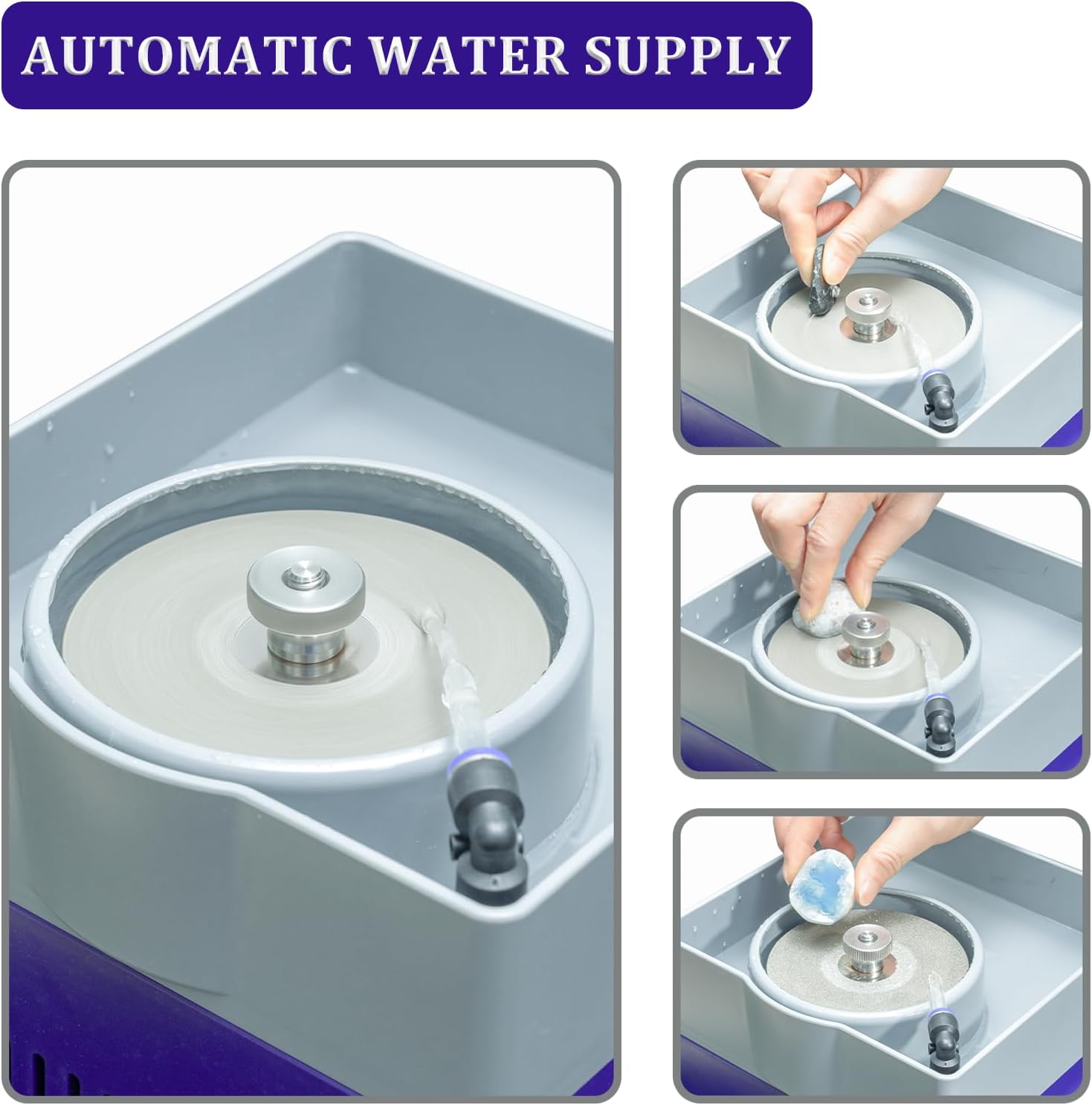 4” Flat Grinding Machine Stone Rock Polisher, Grinder, Shaper Shaping and Polishing Tools, Mineral Rock Polishing Machines, Grinding Machines