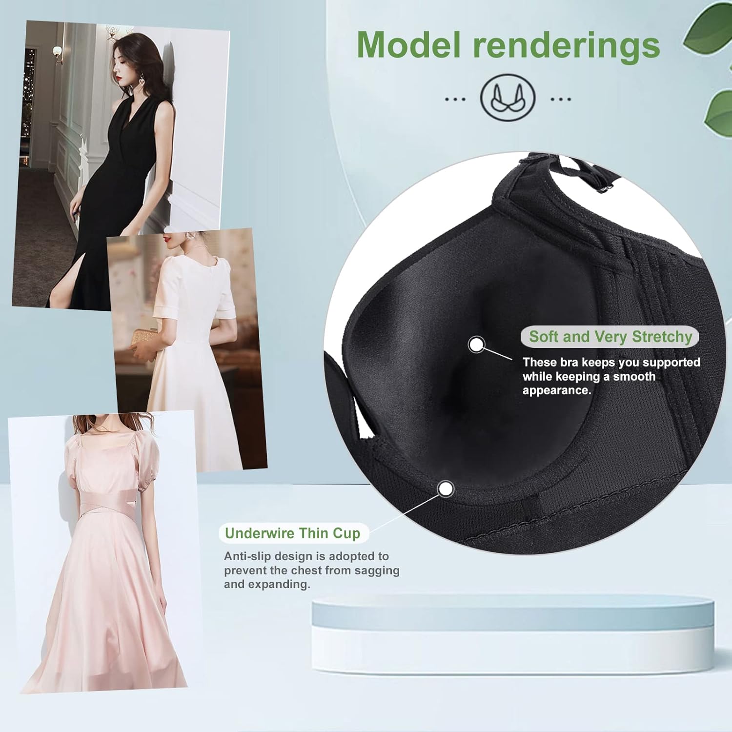 Women's Push Up Bra,Full-Coverage Underwire Bra,Hide Back Fat Deep Cup Bra,Smoothing T-Shirt Bra,Sculpting Uplift Bra - Image 6