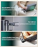 COMFAST BE6500 Clé WiFi 7 Puissante, Tri-Bande 6GHz / 5GHz / 2.4GHz Adaptateur USB WiFi Longue Portée, Clé WiFi pour PC USB 3.0 Dongle WiFi, Compatible avec Windows 11/10, MLO, WPA3 - 5