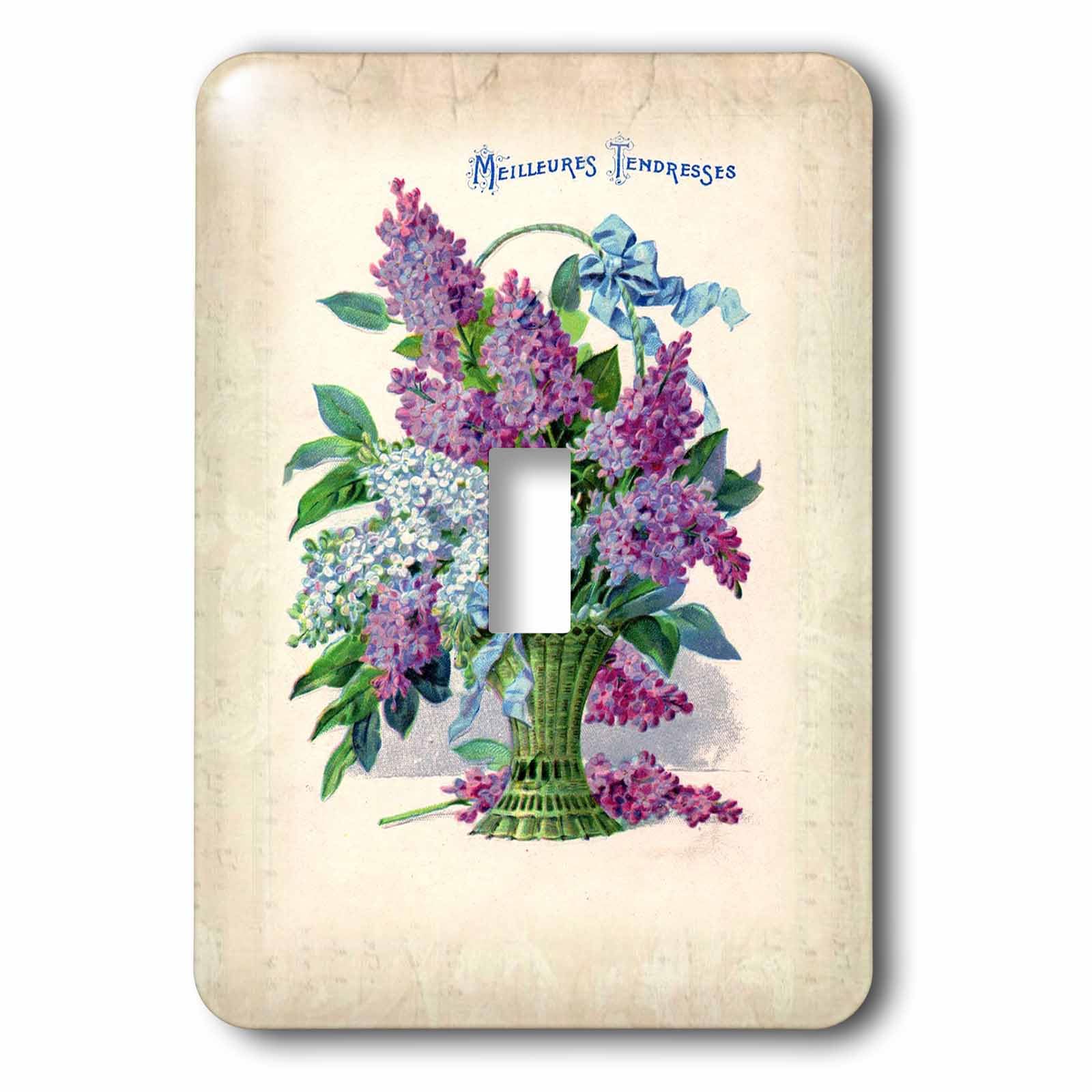 Panier de lilas plaque interrupteur vintage décorative pour salon