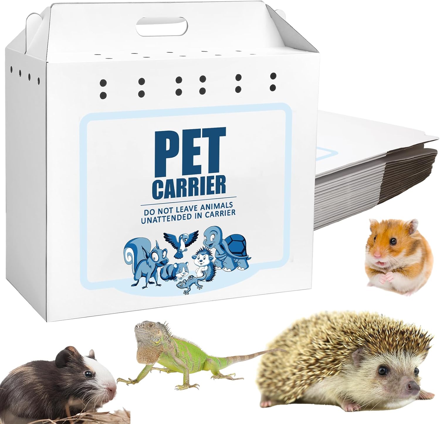 Teling 30 Pack Disposable Cardboard Pet Carrier 10 x 5.5 x