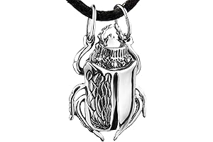 925 Sterling Silver Egyptian Scarab Beetle Necklace - Attract Money Wealth Amulet