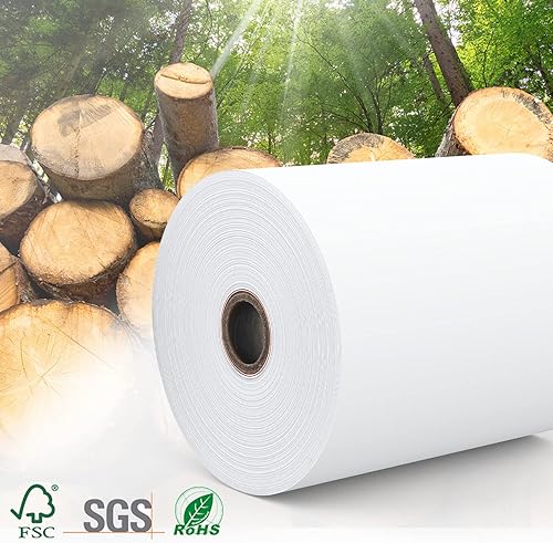 Miniatura 4 de Methdic Receipt - Papel térmico de 3 18 x 230 pies, color blanco, 30 rollos perfectos para máquinas de tarjetas de crédito de registro cuadrado POS