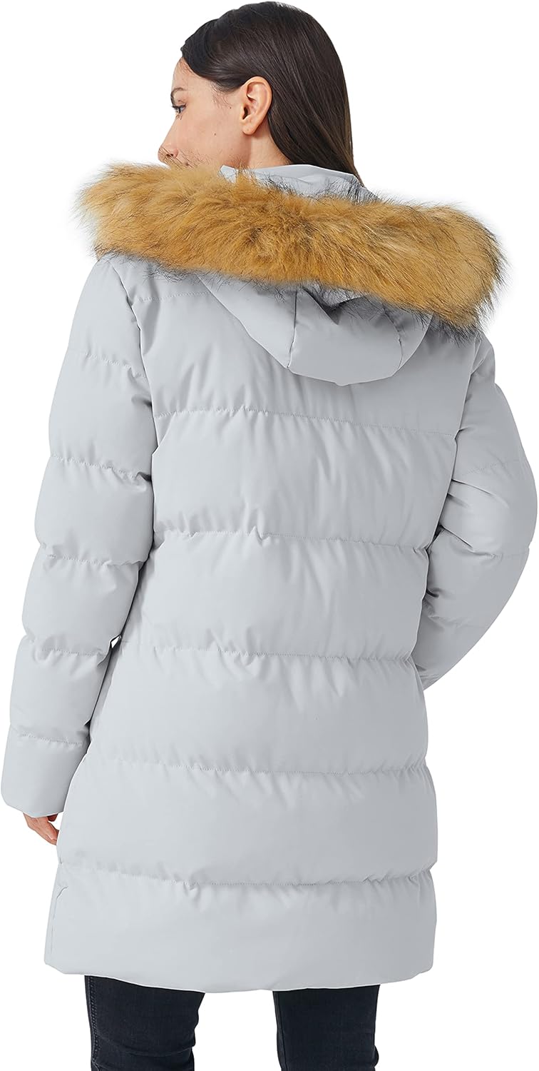 WenVen Women's Winter Thicken Puffer Coat Warm Jacket with Faux Fur Removable Hood - Image 4