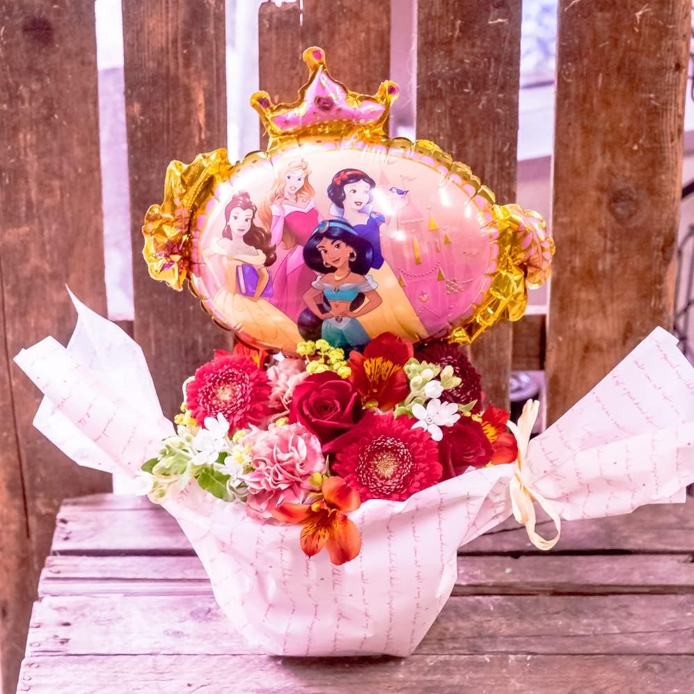 高級品市場 バルーンフラワー プリンセス ディズニー ギフト 生花 フラワーアレンジメント 季節の旬なお花を使ったおまかせバルーンフラワーアレンジメント 誕生日 結婚記念日 お祝い 開店祝い 母の日 花 プレゼント シックな感じ Glm Co Il